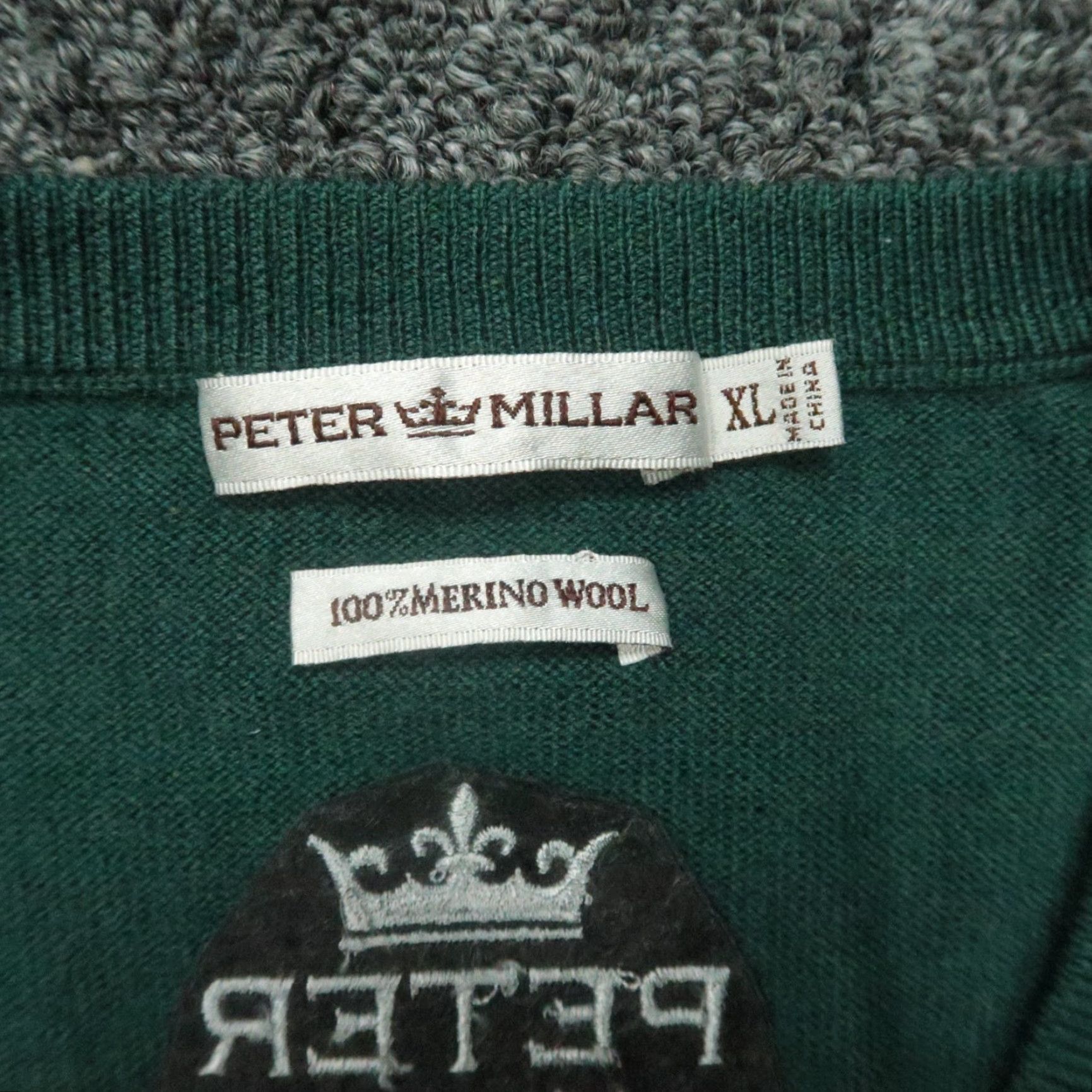 Peter Millar VINTAGE? (No) Peter Millar Sweater Men XL Green Merino Wool V Neck Tour Jumper XL Shirt? Size US XL / EU 56 / 4 - 3 Thumbnail
