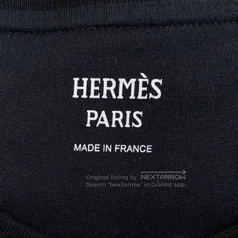 Hermes Hermes Black letter print cotton round-neck short-sleeved Size XS / US 0-2 / IT 36-38 - 5 Thumbnail