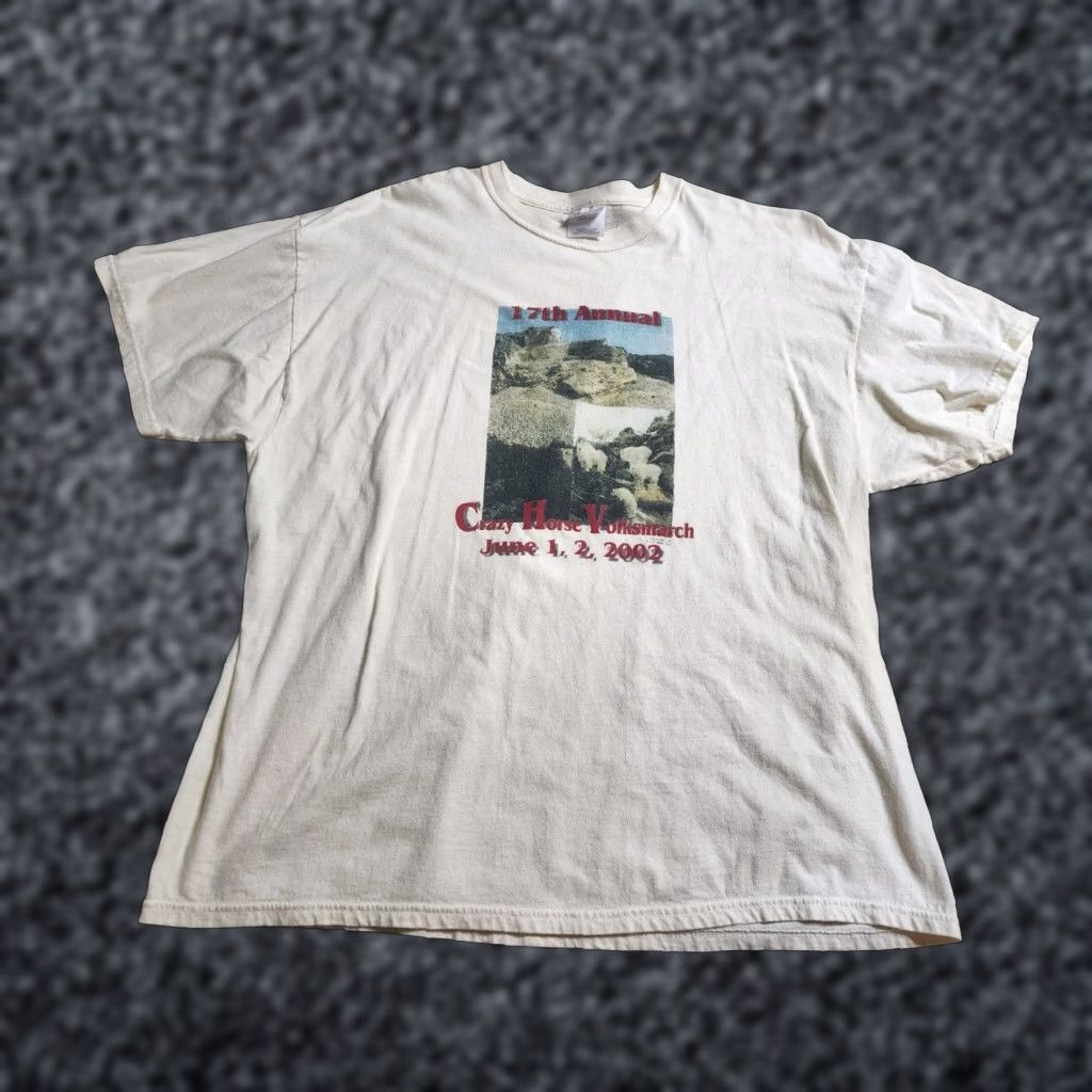 Hanes VINTAGE Hanes 2XL Crazy Horse Mountain T-Shirt Beige USA Mens Size US XXL / EU 58 / 5 - 1 Thumbnail