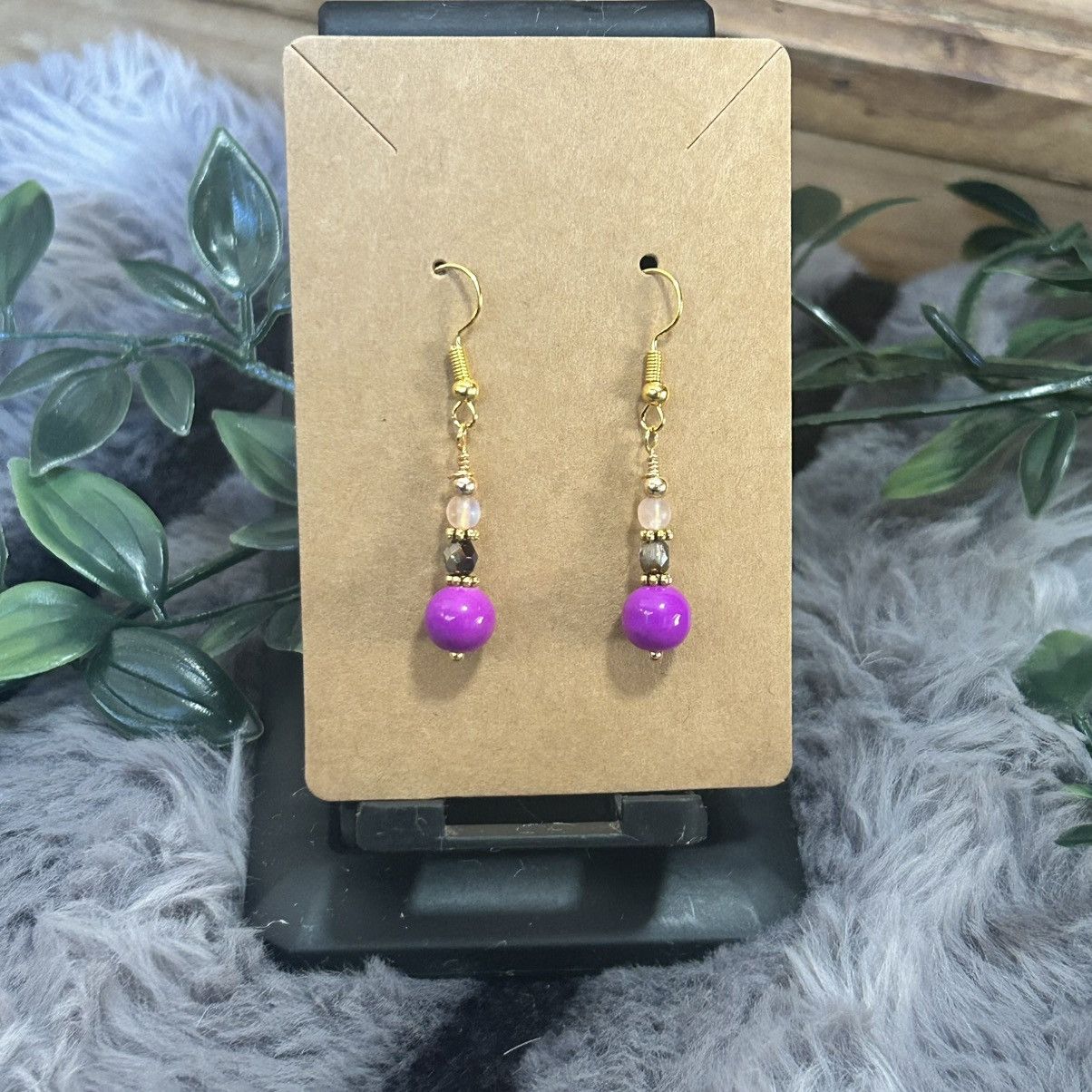 Handmade Handcrafted elegant art glass crystal dangle earrings Size ONE SIZE - 2 Thumbnail