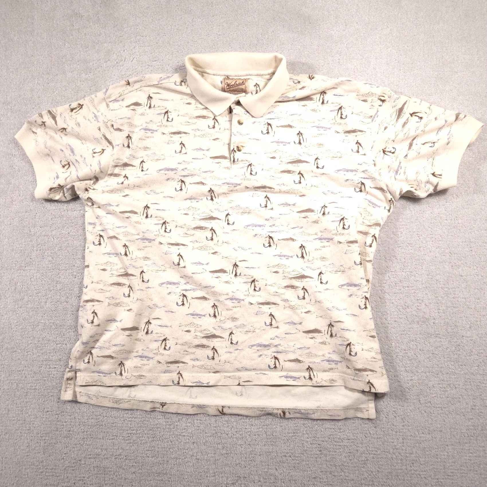 Vintage VINTAGE Woolrich Polo Shirt Mens XL White Fishing Graphic Print 90s Shirt Size US XL / EU 56 / 4 - 2 Thumbnail