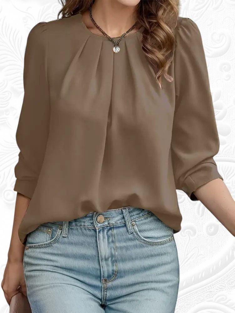Other Women's Round Neck Puff Long Sleeve Blouse Size S / US 4 / IT 40 - 3 Thumbnail