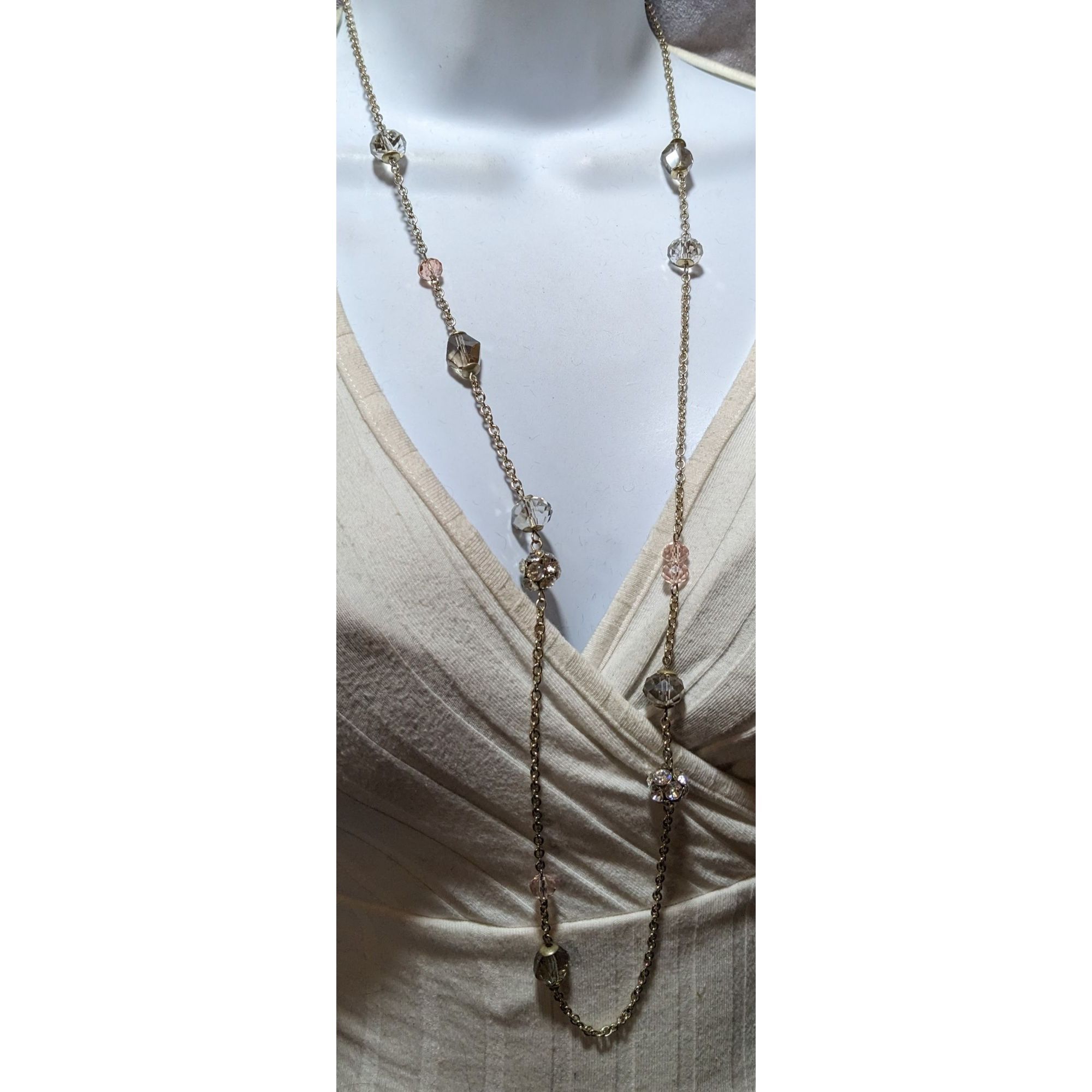Other Y2K Glam Silver Chain Beaded Statement Necklace Size ONE SIZE - 7 Thumbnail