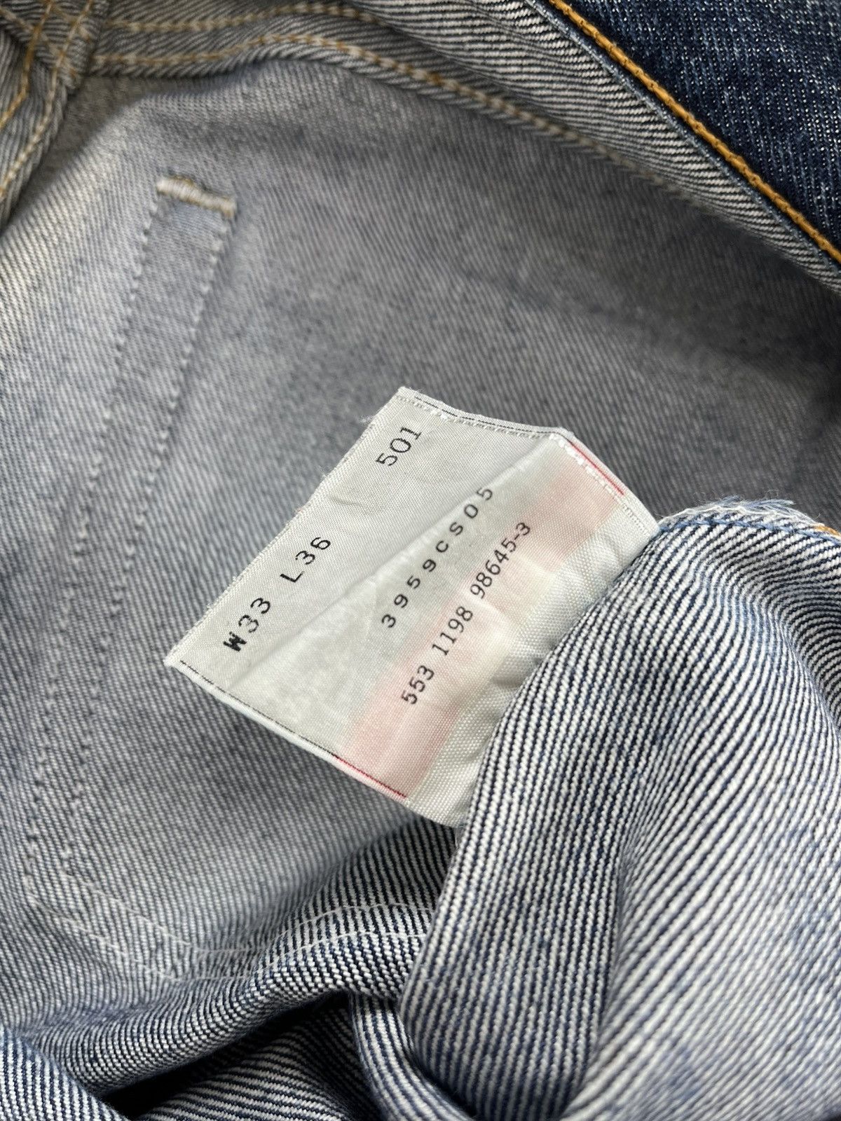 Levi's Vintage Clothing 🇺🇸1990s Vintage Levis 501XX 33x36 Straight Leg Blue Jeans Size US 31 - 9 Thumbnail