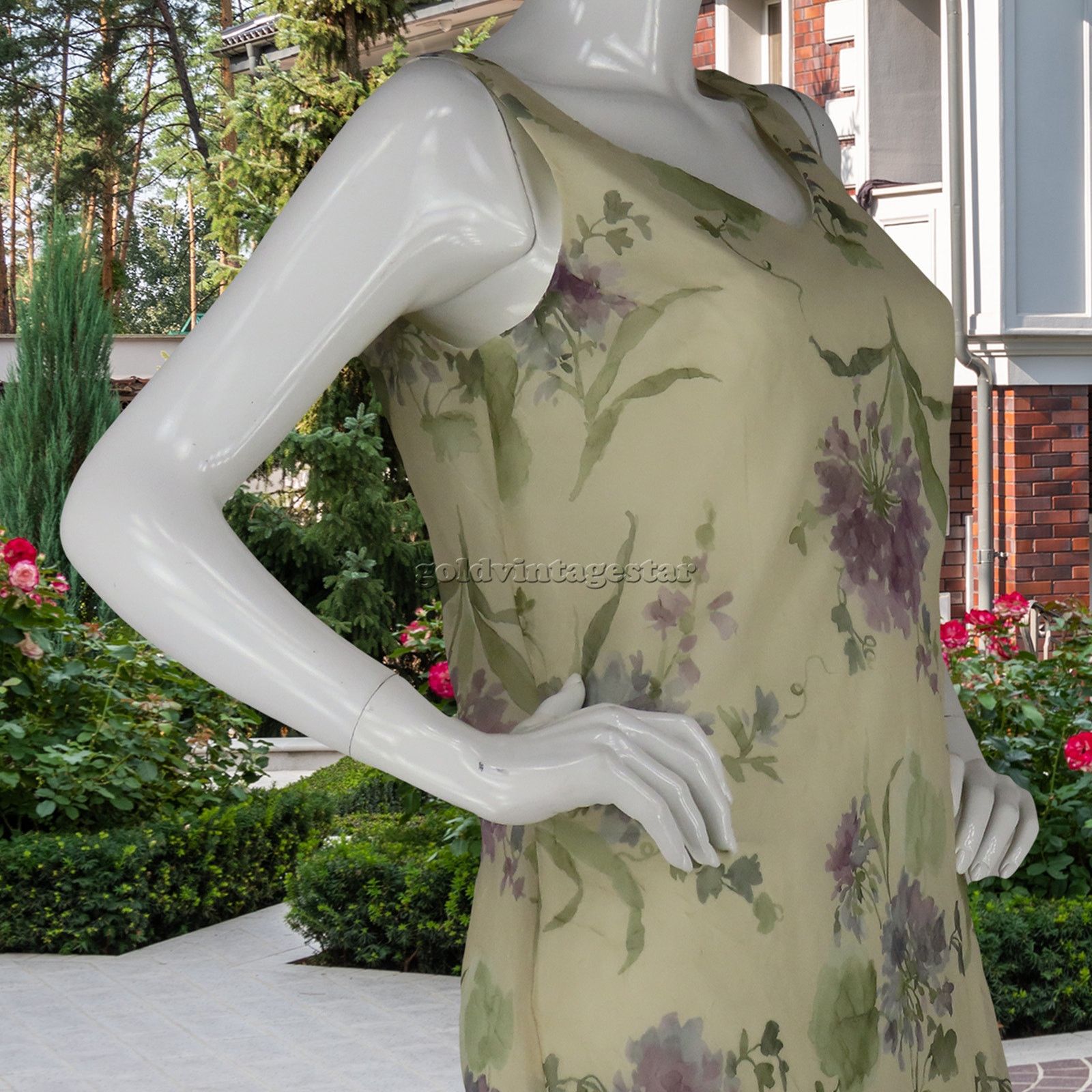 Vintage Ursula of Switzerland Chiffon Flower Print Formal Dress USA Size M / US 6-8 / IT 42-44 - 10 Thumbnail