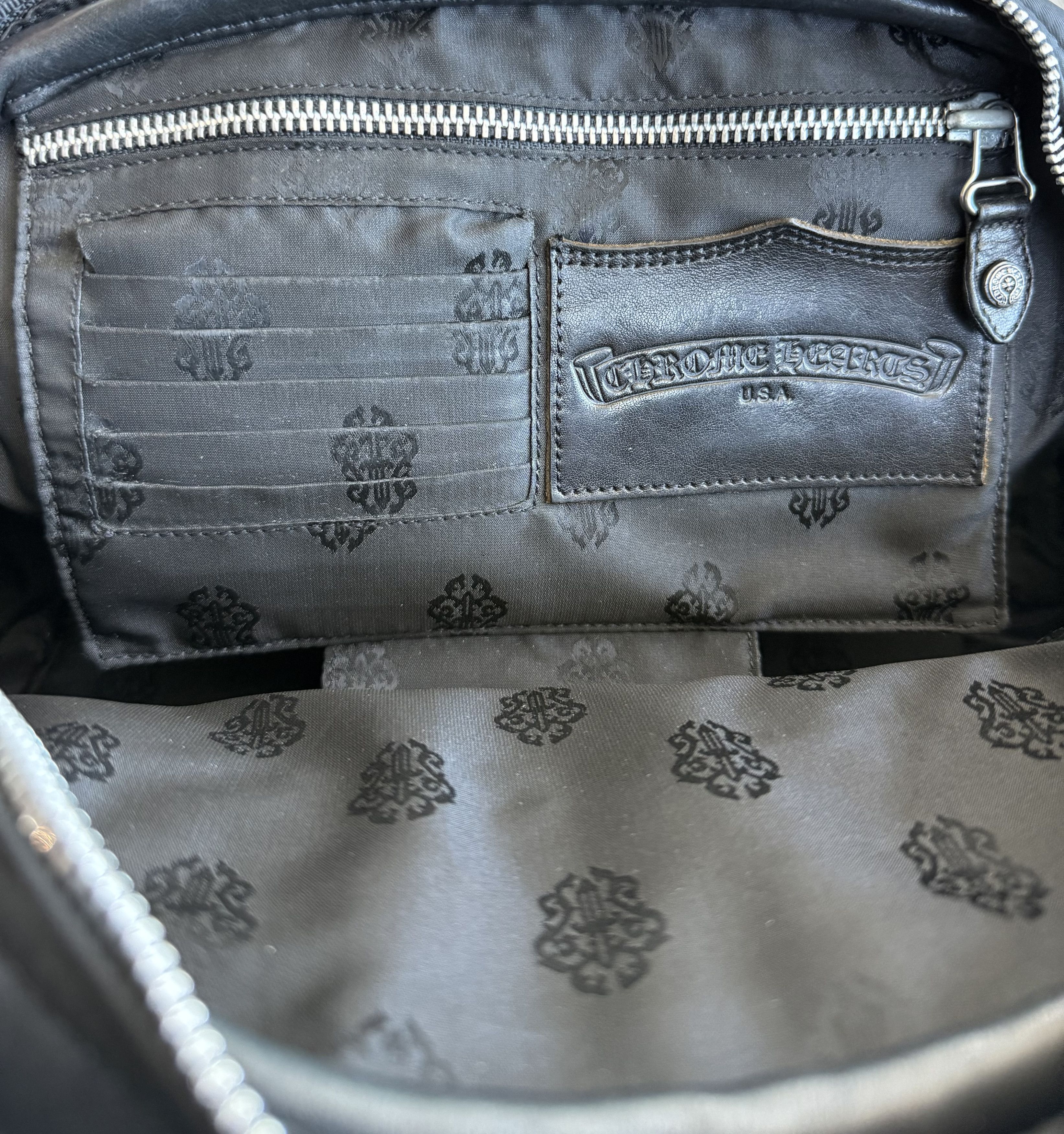 Chrome Hearts Chrome Hearts Black Leather & Nylon Cross Patch Bowling Bag Size ONE SIZE - 7 Thumbnail