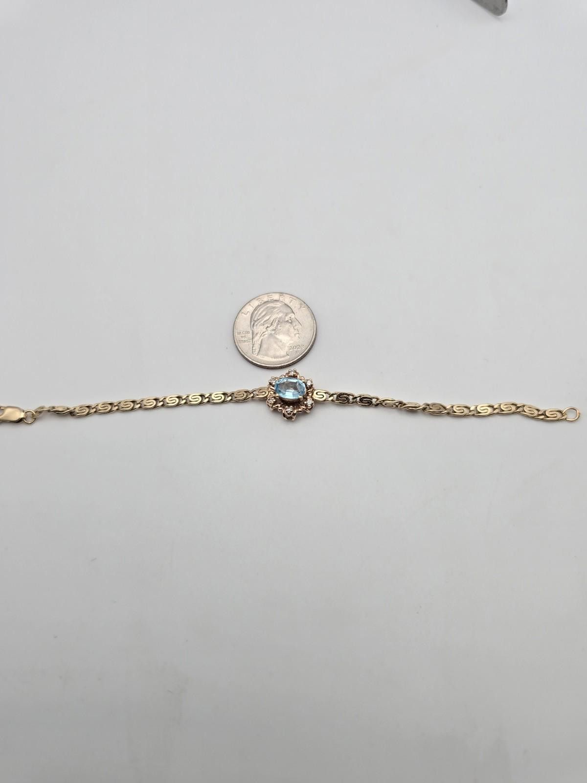 MR & MRS ITALY Vintage 14K Gold Sapphire Diamond Bracelet Italy Size ONE SIZE - 6 Thumbnail