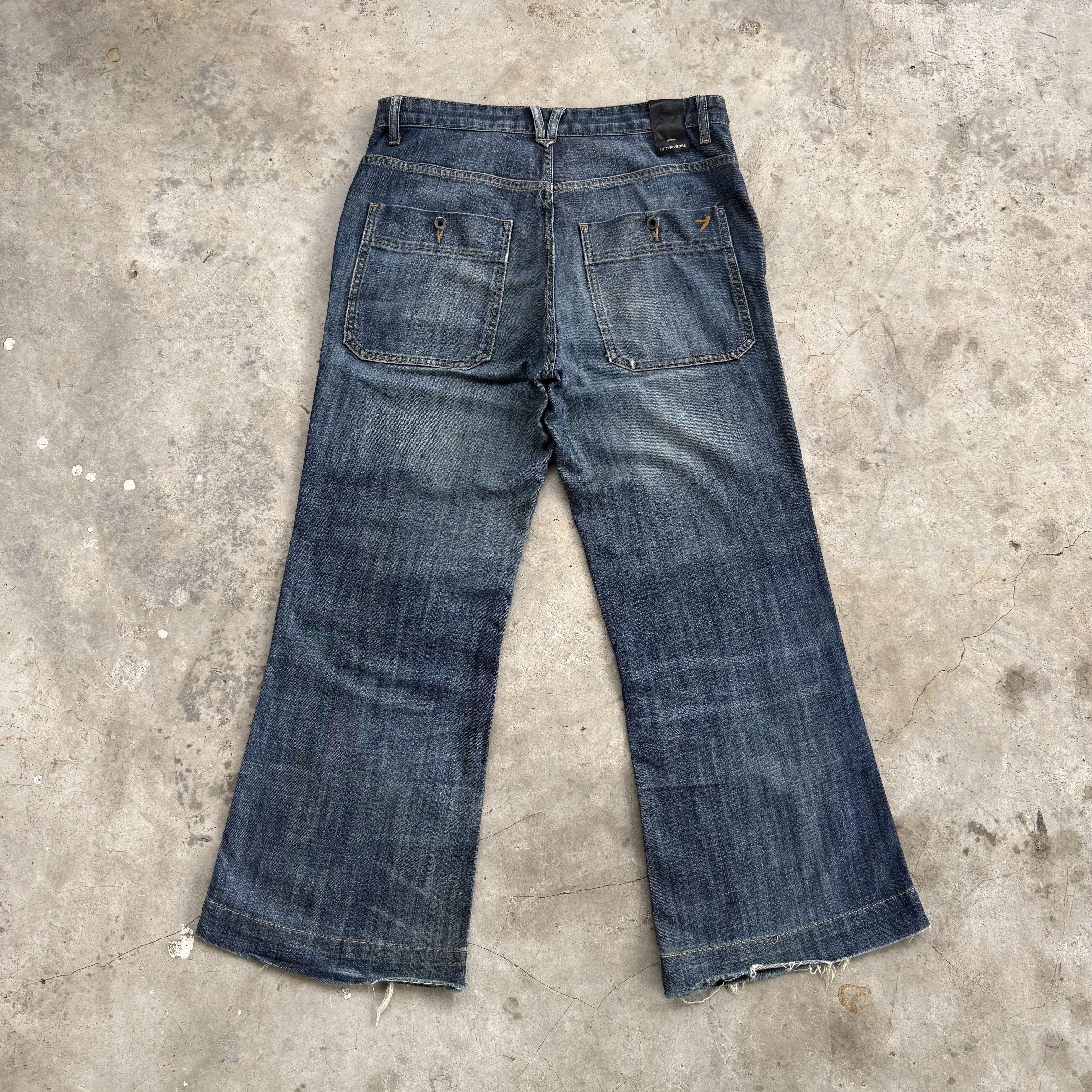 Japanese Brand W33 Vintage 55DSL Flare Denim Faded Jean Pants Size US 33 - 1 Thumbnail