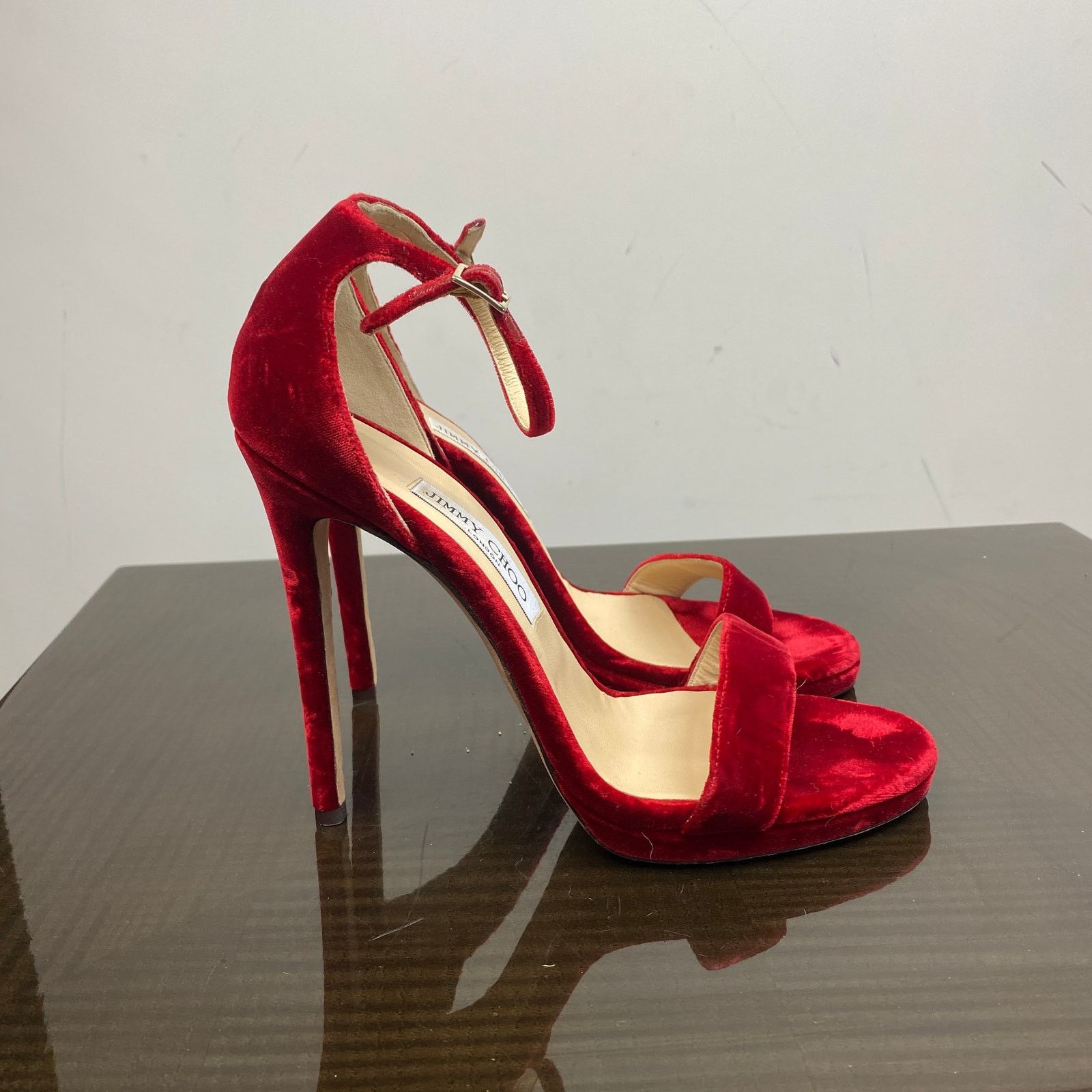 Jimmy Choo Jimmy Choo Misty Velvet Open Toe Stilettos Heels Womens 40.5 Size US 10.5 / IT 40.5 - 3 Thumbnail