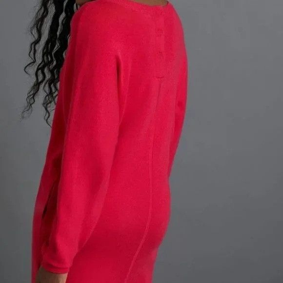 Anthropologie Saturday Sunday Anthro XS Hot Pink V Neck Sweater Dress Over Size XS / US 0-2 / IT 36-38 - 11 Thumbnail
