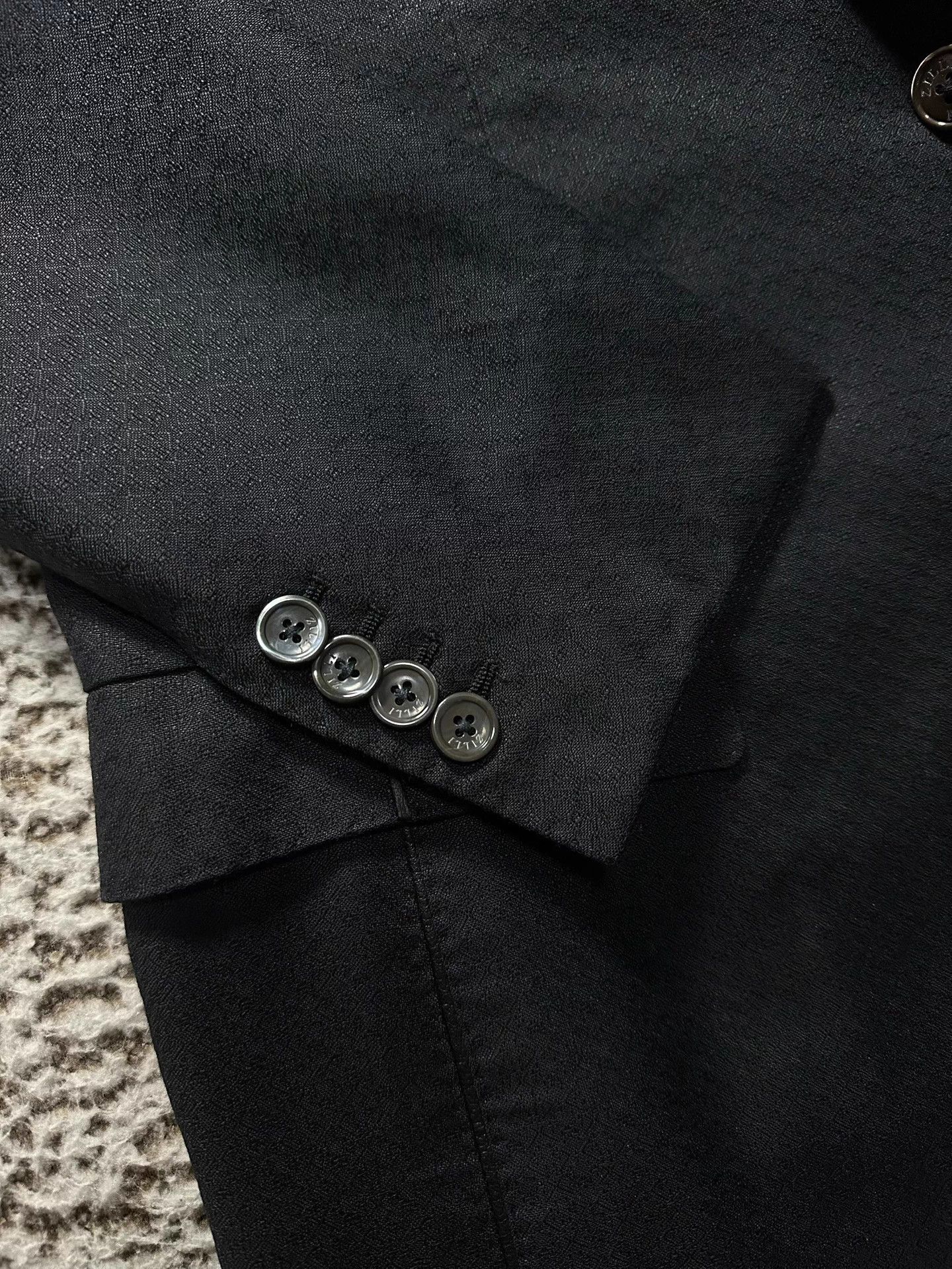 Zilli Zilli Wool-Silk 50-50 Blazer w/Leather Accents Size50 Size 50S - 3 Thumbnail