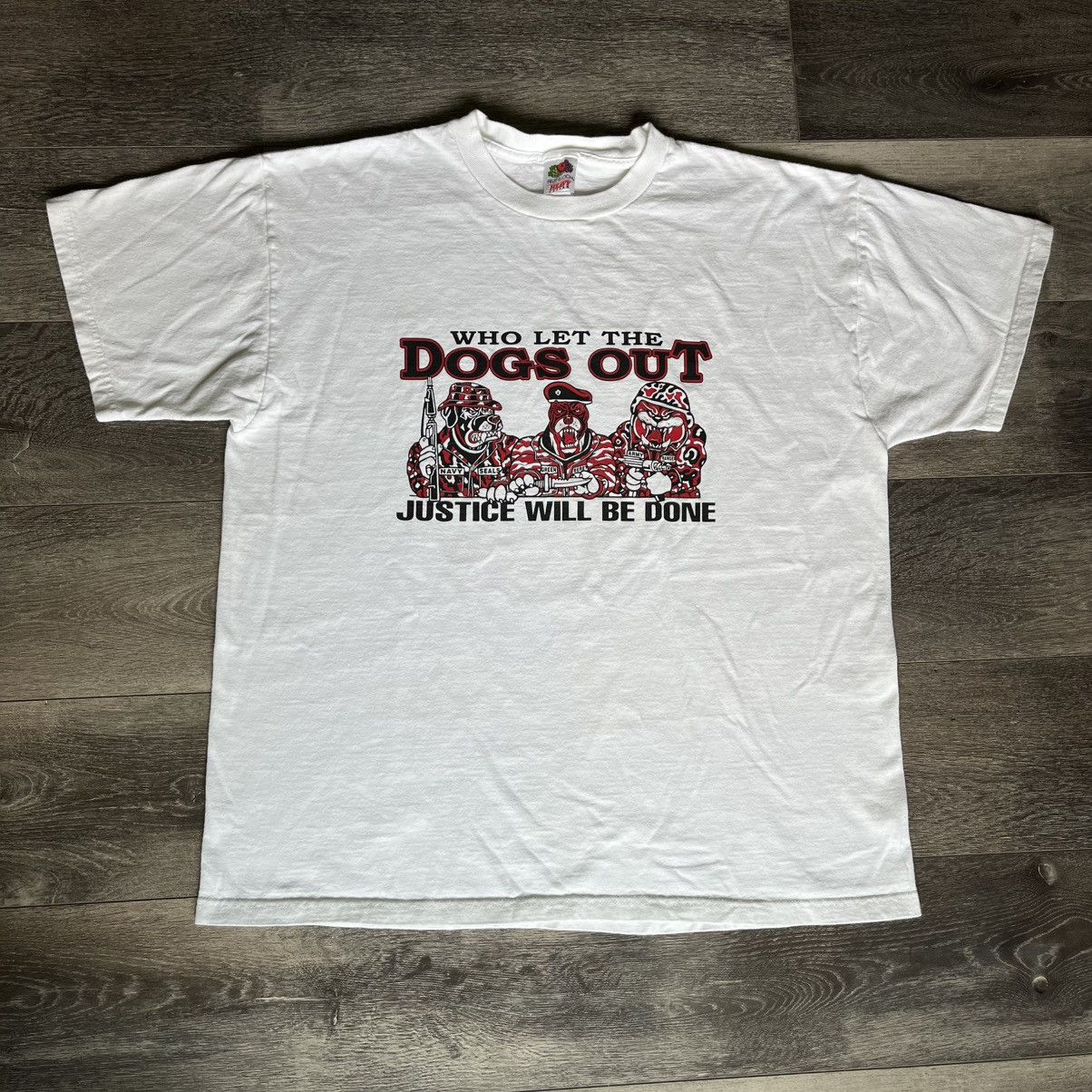 Vintage Vintage 1990s Who Let the Dogs Out Justice Will Be Done Tee Size US XL / EU 56 / 4 - 1 Thumbnail