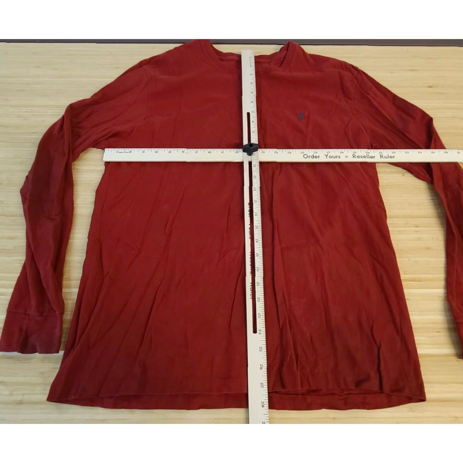 Polo Ralph Lauren Polo Ralph Lauren T-Shirt Long Sleeve Red Men's Large Distressed V-Neck Shirt Size US L / EU 52-54 / 3 - 5 Thumbnail