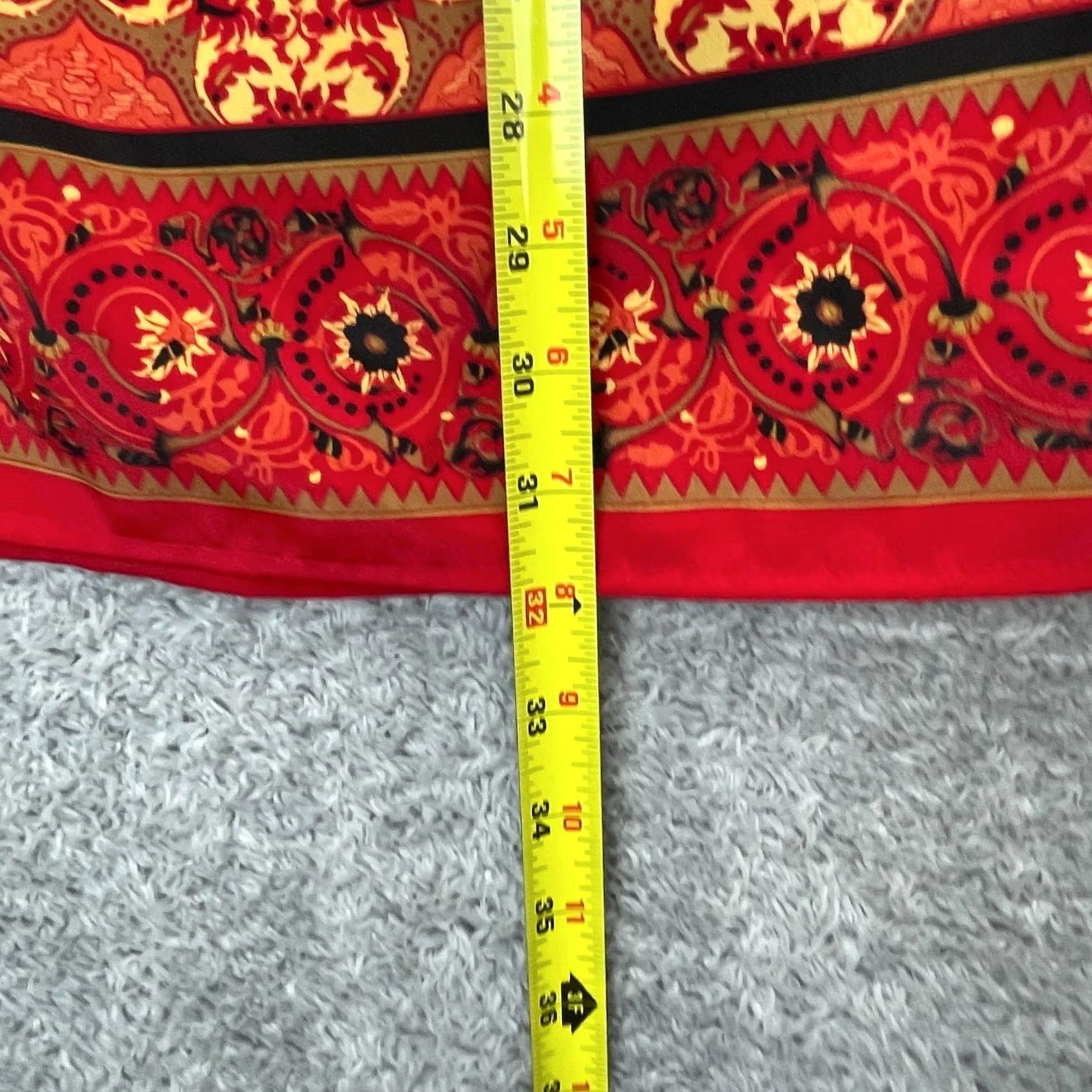 Vintage Vintage Sag Harbor Skirt Womens 14 Red Wrap Front Slit Geometric Midi Bohemian Size 36" / US 14 / IT 50 - 6 Thumbnail