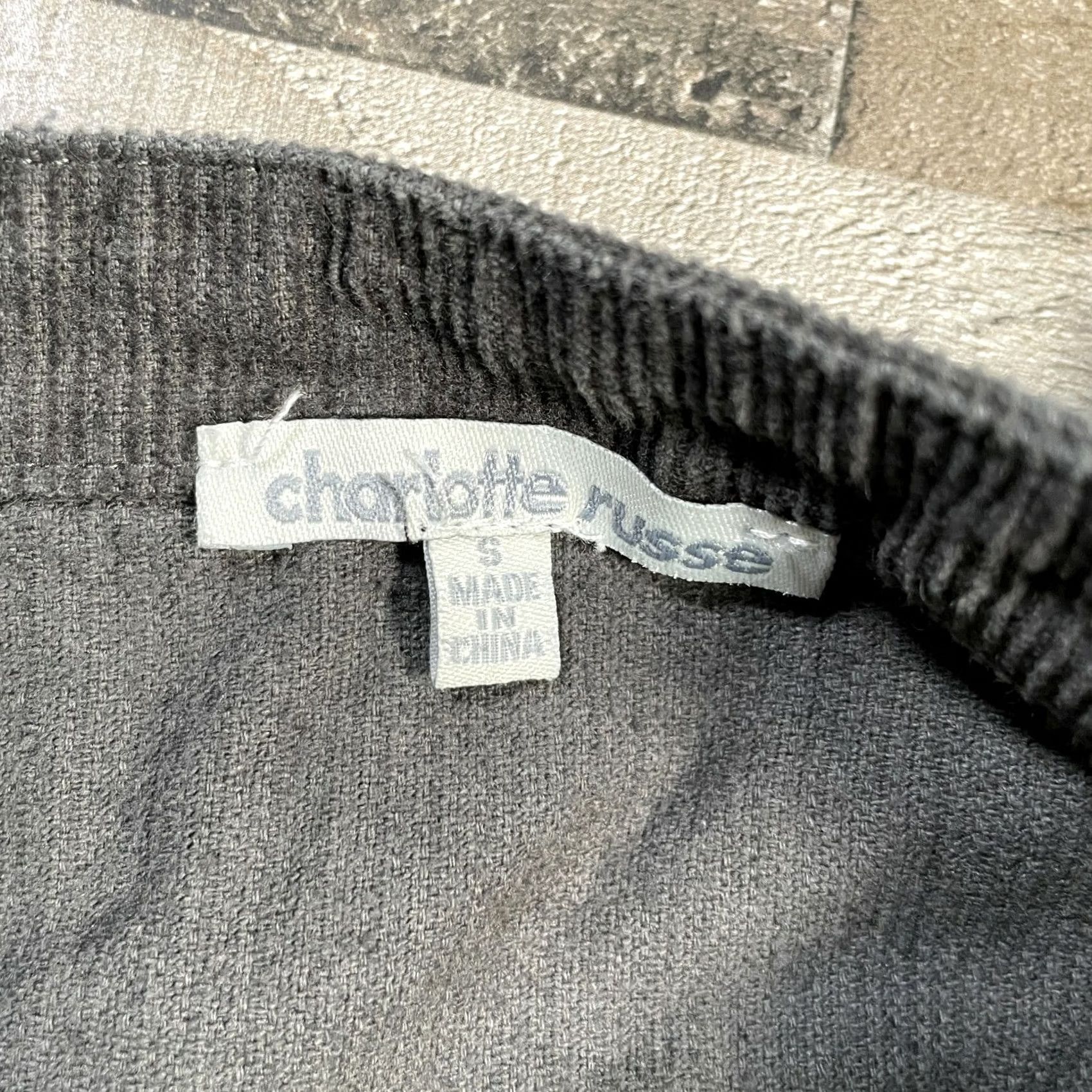 Vintage Charlotte Russe Dress Women S Small Gray Mini Short Button Front Belted Corduroy Size 28" / US 6 / IT 42 - 3 Thumbnail