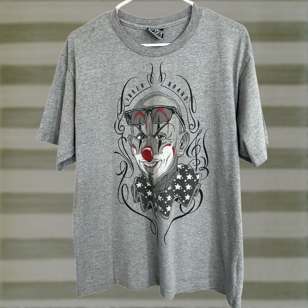 Vintage VINTAGE Joker Brand Shirt Mens Large Gray 90s Made In USA Gangster Chicano Lowrider Size US L / EU 52-54 / 3 - 1 Thumbnail