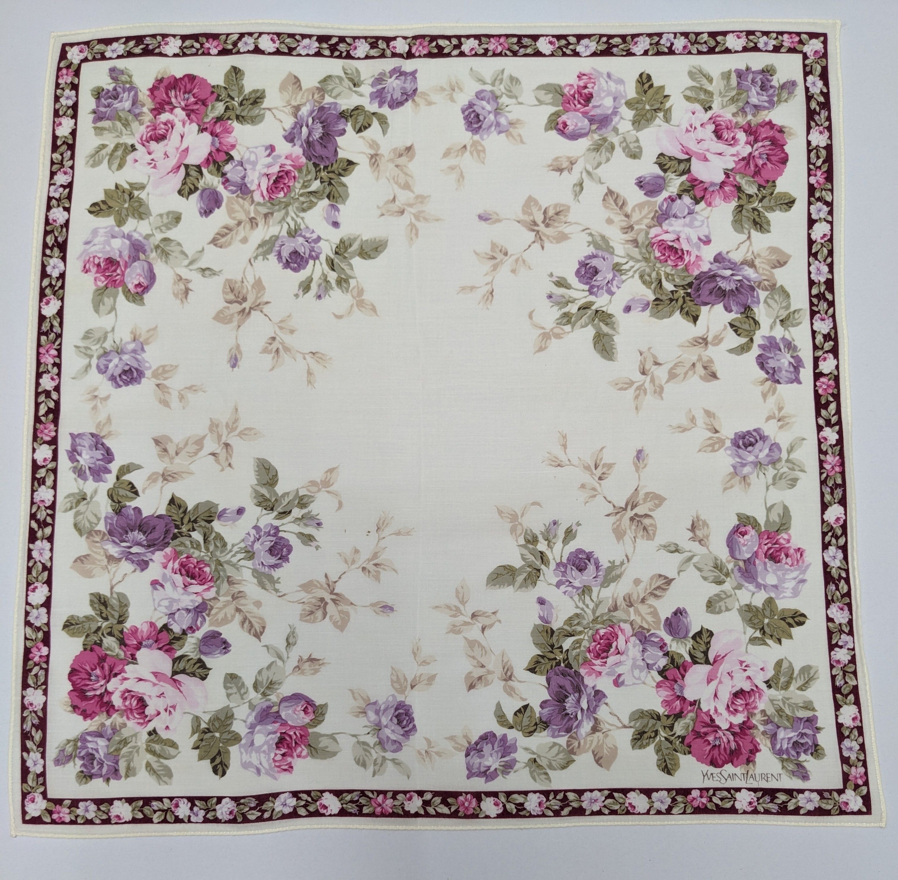 Yves Saint Laurent Yves Saint Laurent Floral Silk Handkerchief Size ONE SIZE - 3 Thumbnail