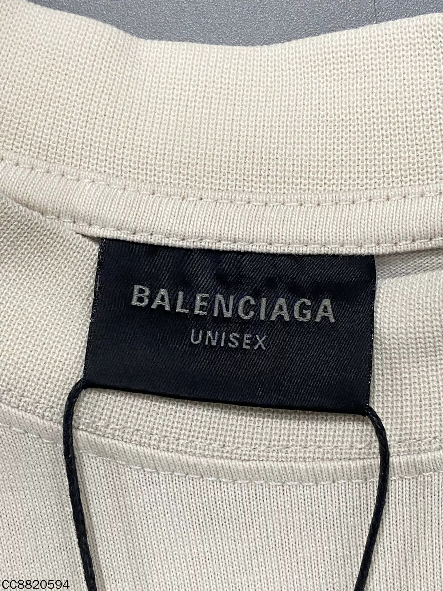 Balenciaga BALENCIAGA Beige Blue Logo Short Sleeve Tee M Size US M / EU 48-50 / 2 - 4 Thumbnail