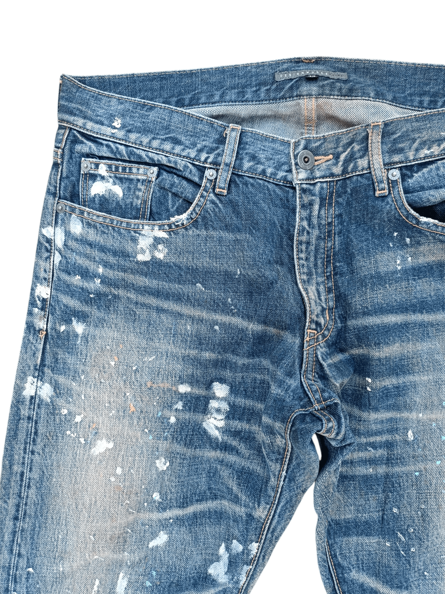 Japanese Brand × Tornado Mart RARE Japanese Brand Paint Splash Whiskers Faded Denim Jeans Size US 34 / EU 50 - 7 Thumbnail