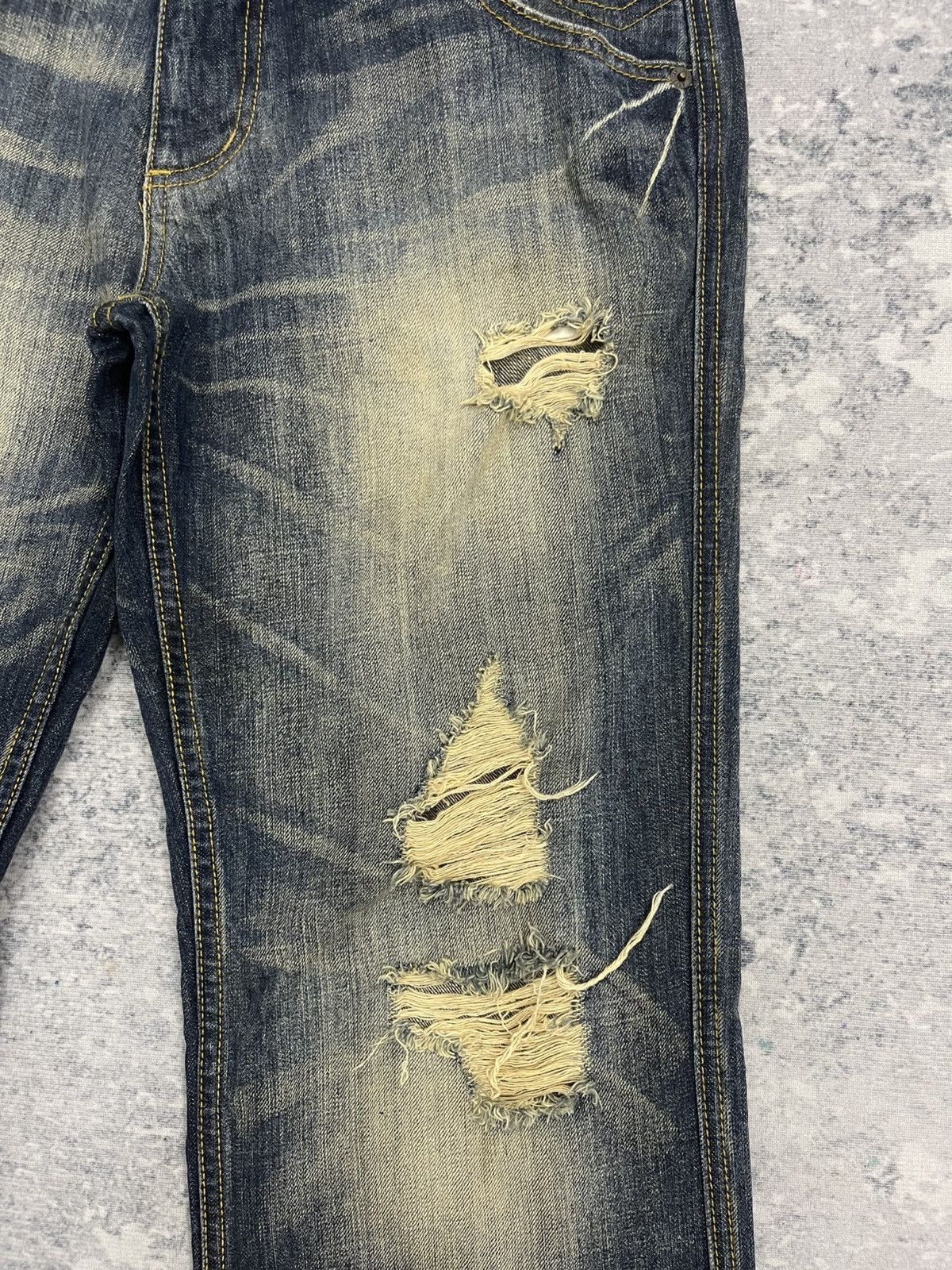 Smith's American Smiths American Ripped Denim Jeans Size US 33 - 3 Thumbnail