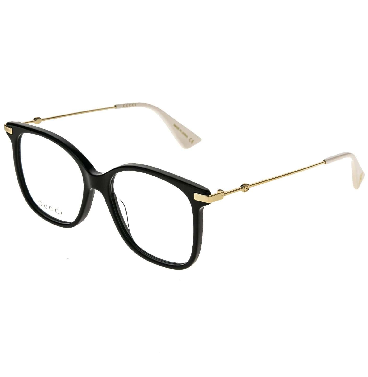 Gucci GUCCI GG0512O 0512 Black Gold Rectangular Eyeglasses 001 Size ONE SIZE - 8 Thumbnail