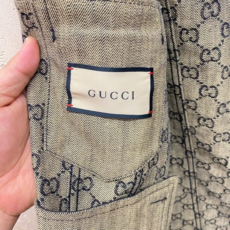 Gucci Gucci Brown and black old flower full logo denim jacket 250 Size US S / EU 44-46 / 1 - 3 Thumbnail