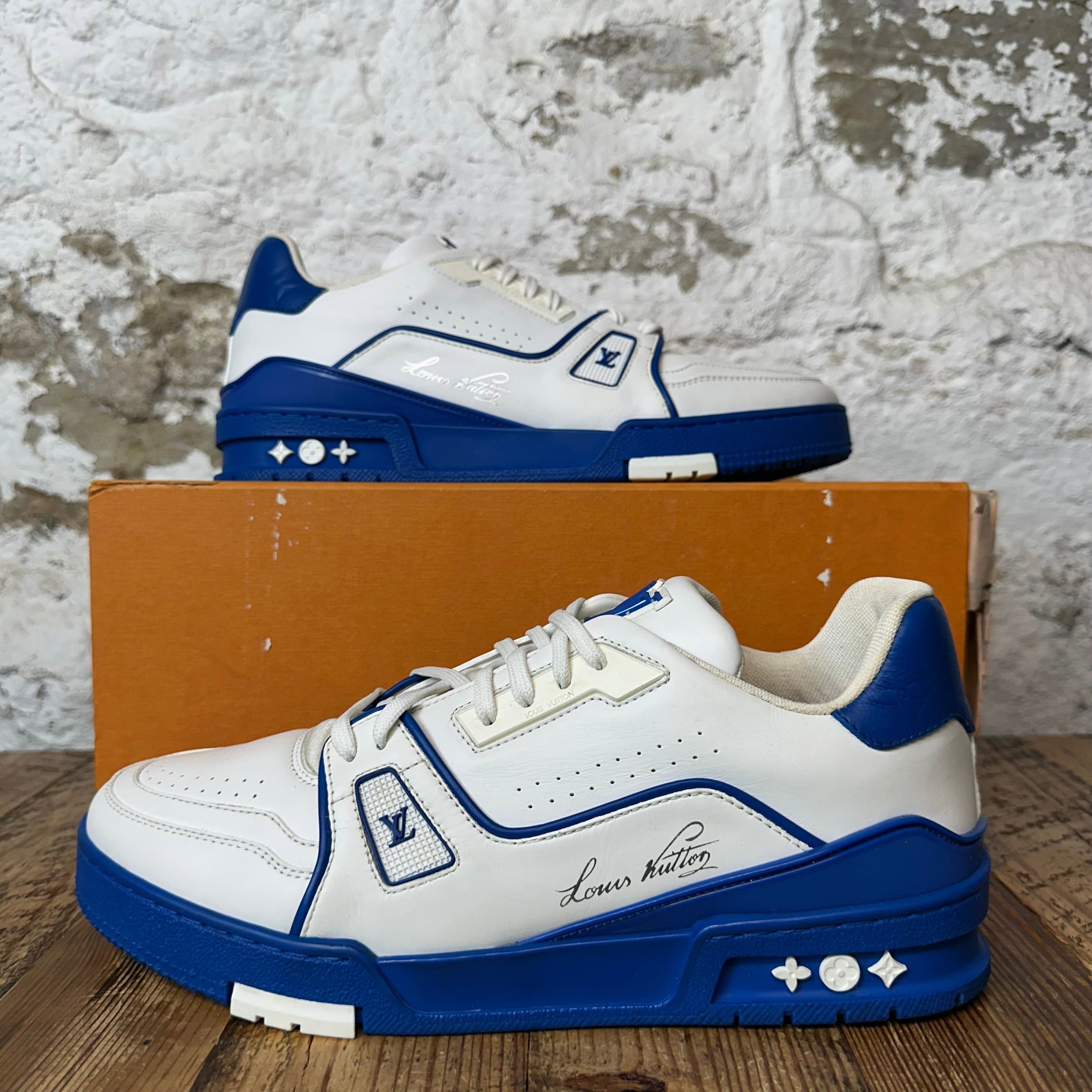 Louis Vuitton Louis Vuitton Blue White Trainer Sneaker Sz 8.5 (7LV) Size US 8.5 / EU 41-42 - 1 Thumbnail