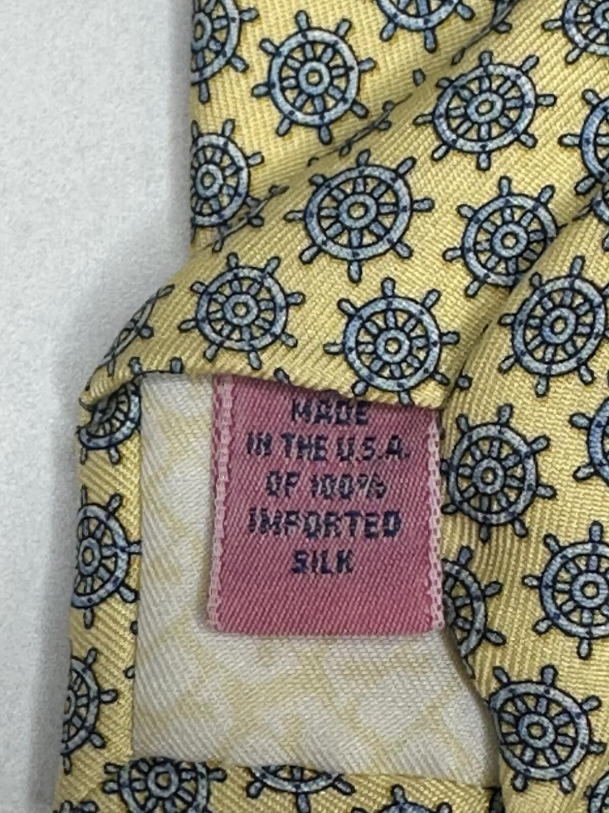 Vineyard Vines vineyard vines 'Shipping Wheel' 100% silk tie yellow/blue Size ONE SIZE - 3 Thumbnail