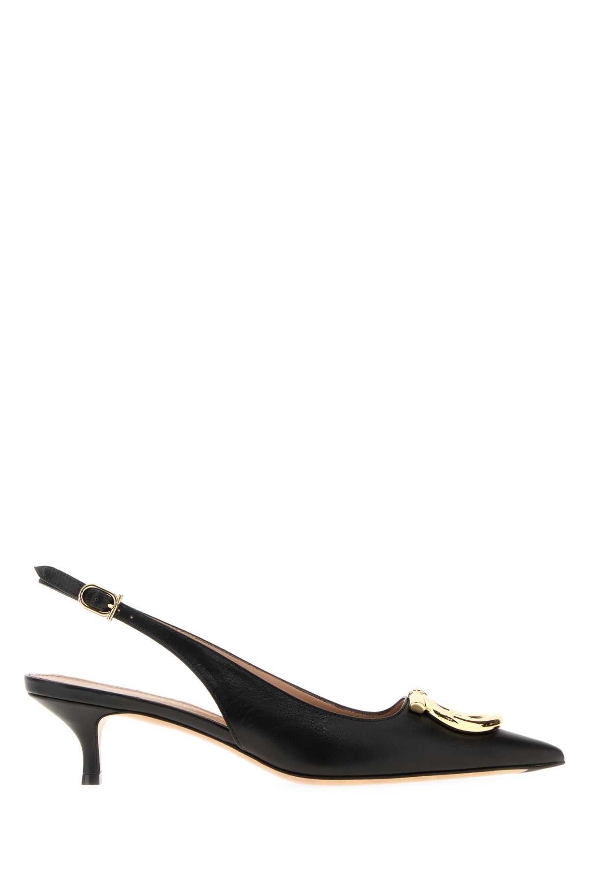 Salvatore Ferragamo Black Leather Sara 40 Pumps Size US 6.5 / IT 36.5 - 1 Thumbnail