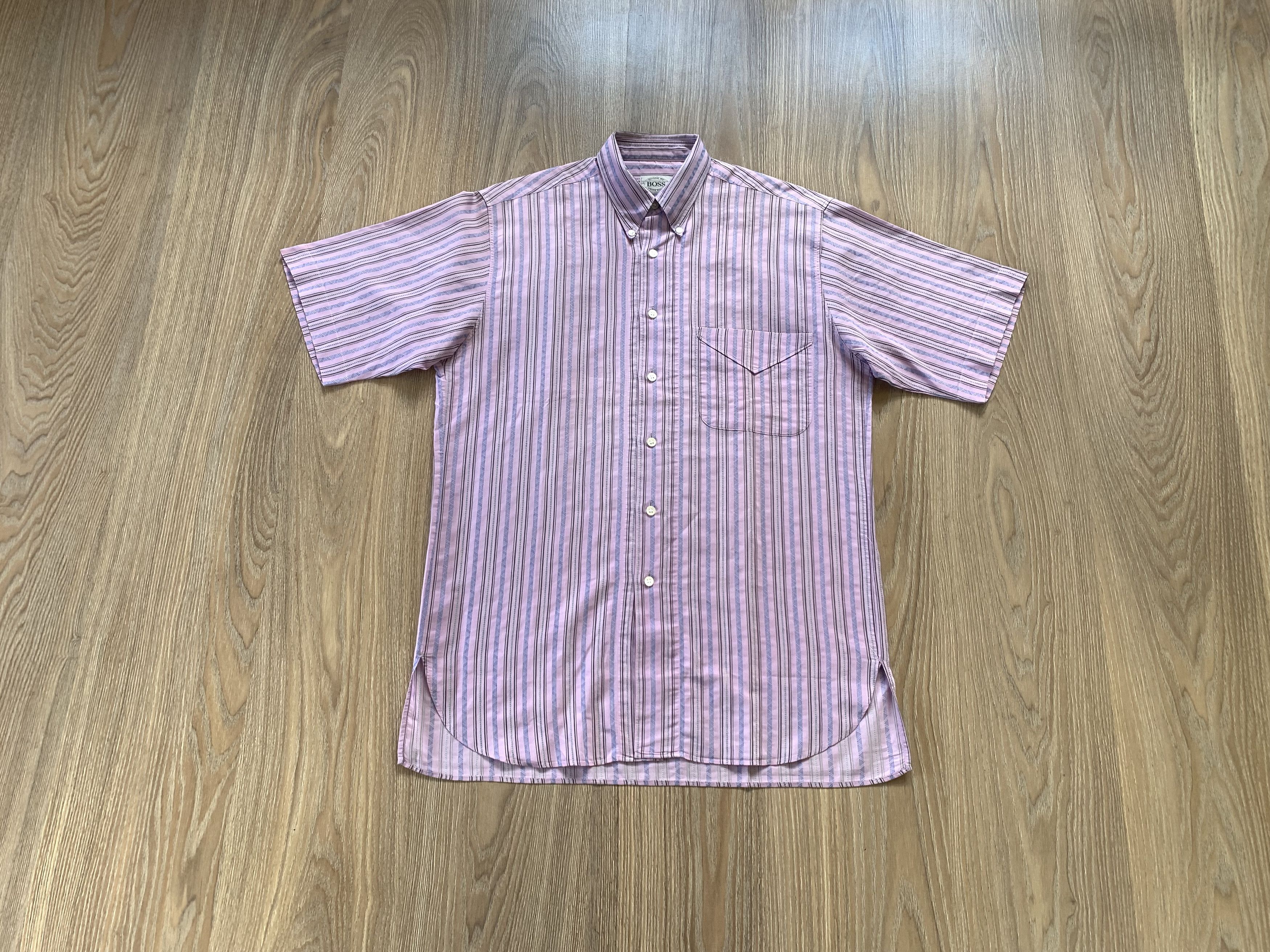 Hugo Boss Rare Retro Hugo Boss Stripe Short Sleeve Shirt Size US M / EU 48-50 / 2 - 1 Thumbnail