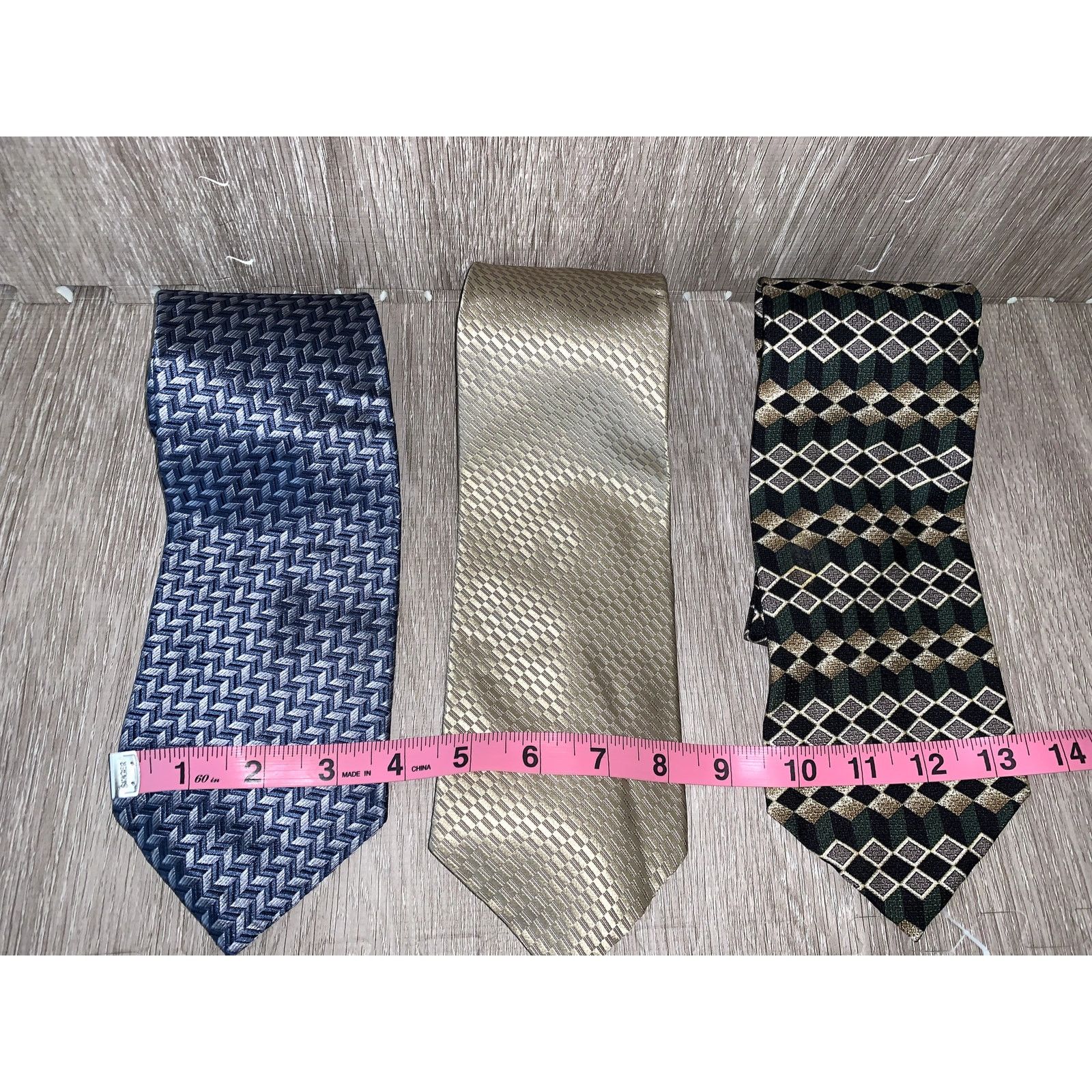 Geoffrey Beene Geoffrey Beene Men's Silk Tie Set of 3 Multicolor Geometric Size ONE SIZE - 3 Thumbnail