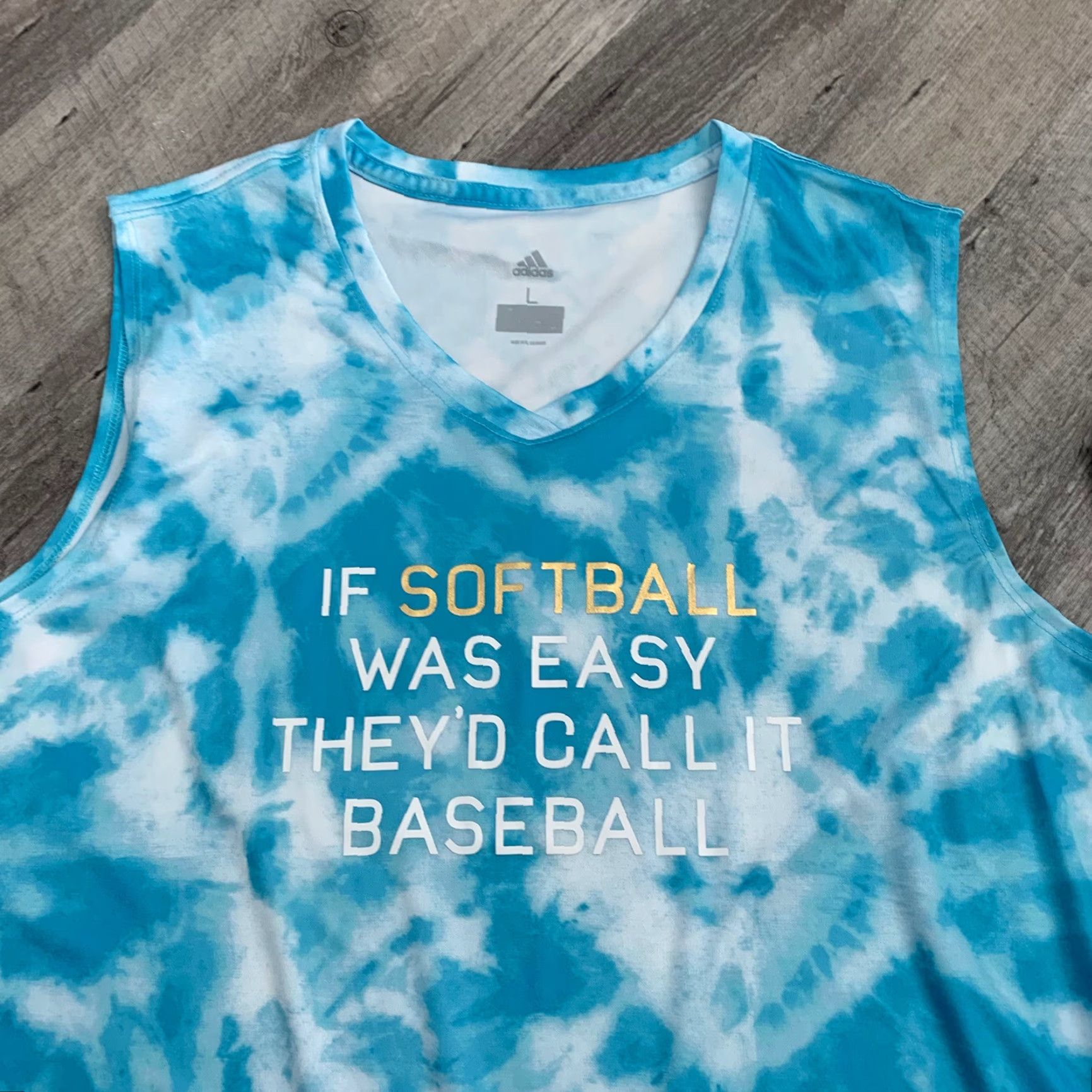 Adidas Adidas Tank Top Womens Large Poly Tie Dye Sea Breeze Graphic Perf Print New Softball Casual Size L / US 10 / IT 46 - 4 Thumbnail