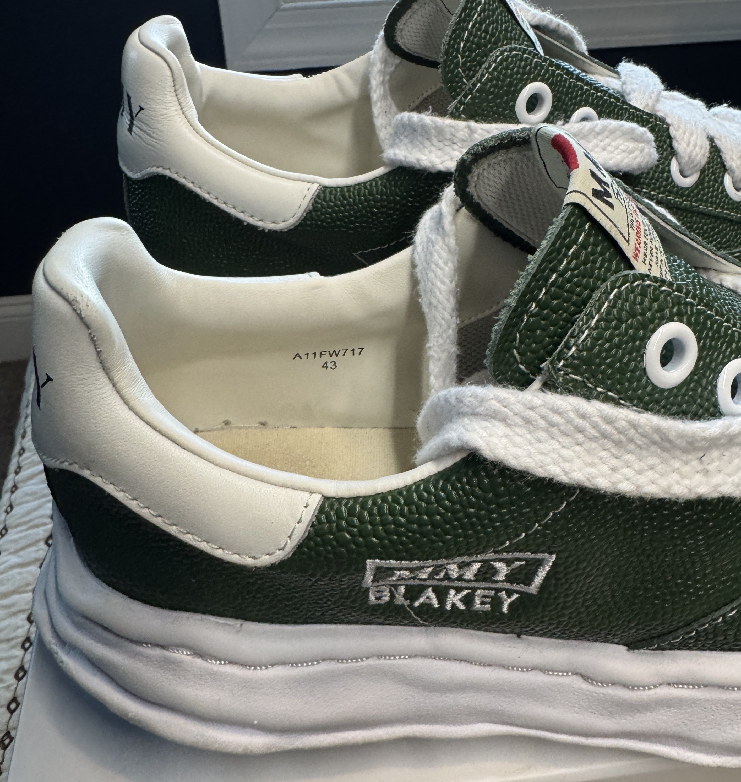 Maison MIHARA YASUHIRO MAISON MIHARA YASUHIRO MMY BLAKEY PEBBLE LEATHER GREEN SZ 43 Size US 10 / EU 43 - 15 Thumbnail