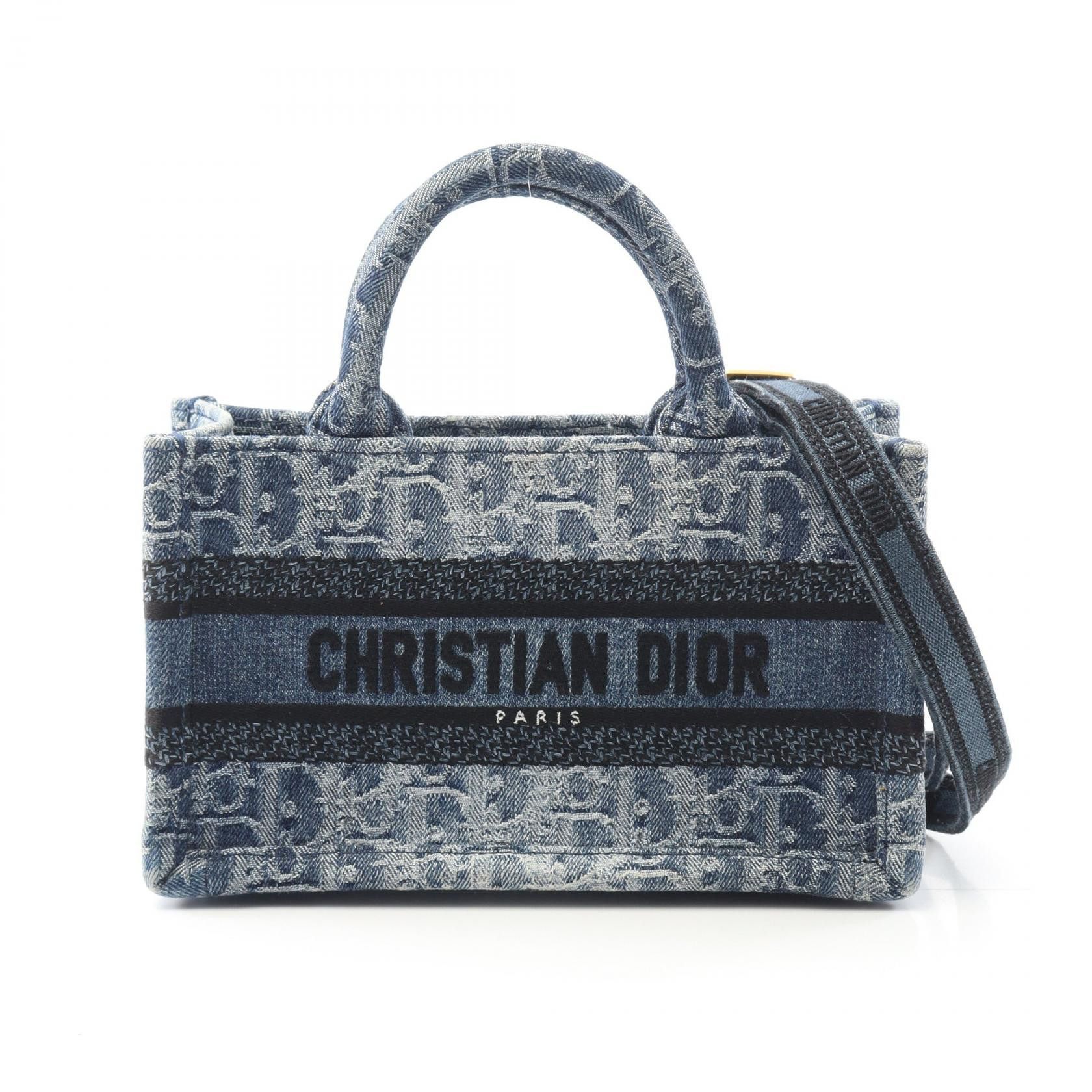 Dior Dior BOOK TOTE Denim 2way bag Denim Handbag DUTY FREE for USA