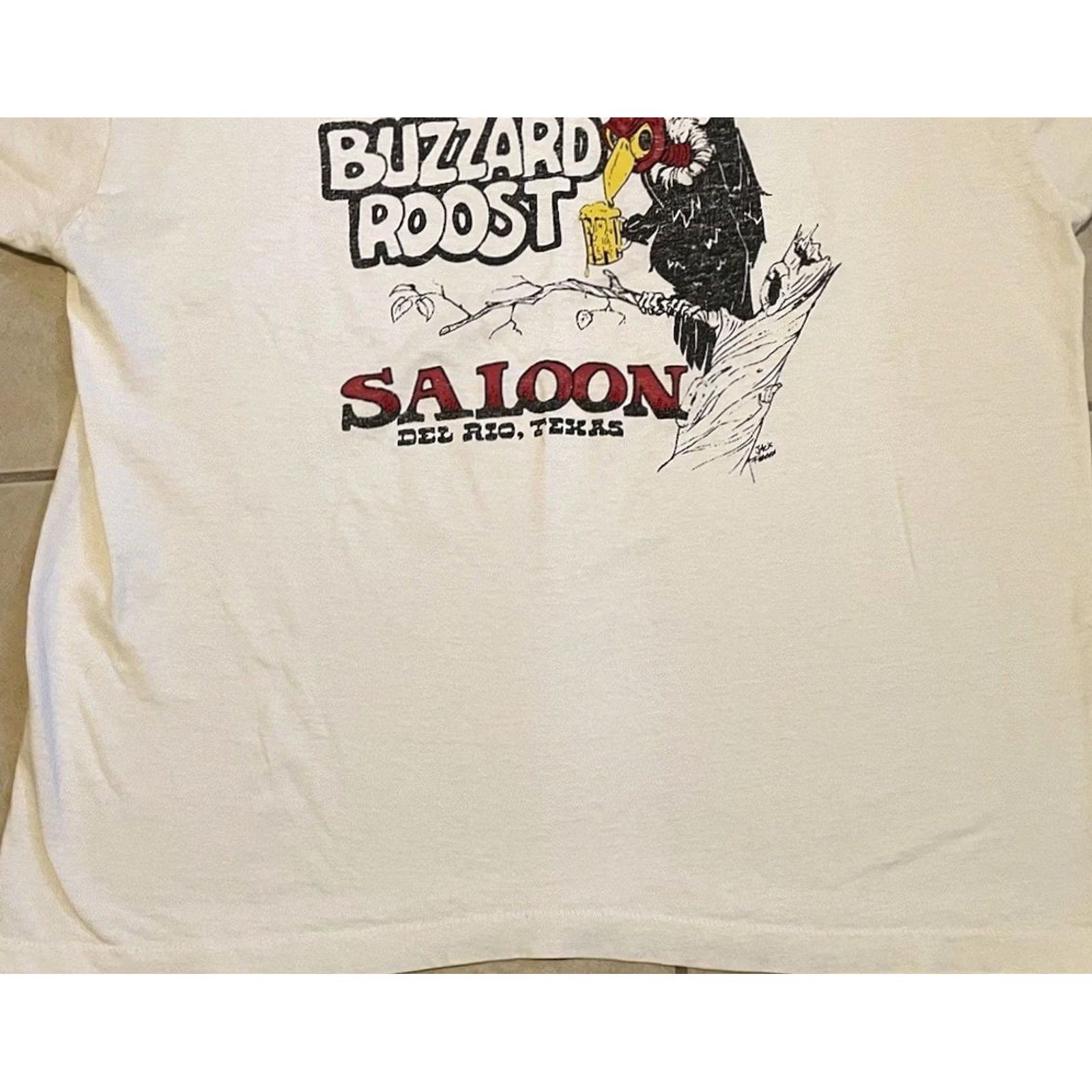 Vintage VINTAGE Buzzard Roost Saloon Shirt Mens L White 80s 90s Grunge Punk Harley Trucker Western USA Biker Cartoon Rock Bar Beer Size US L / EU 52-54 / 3 - 4 Thumbnail
