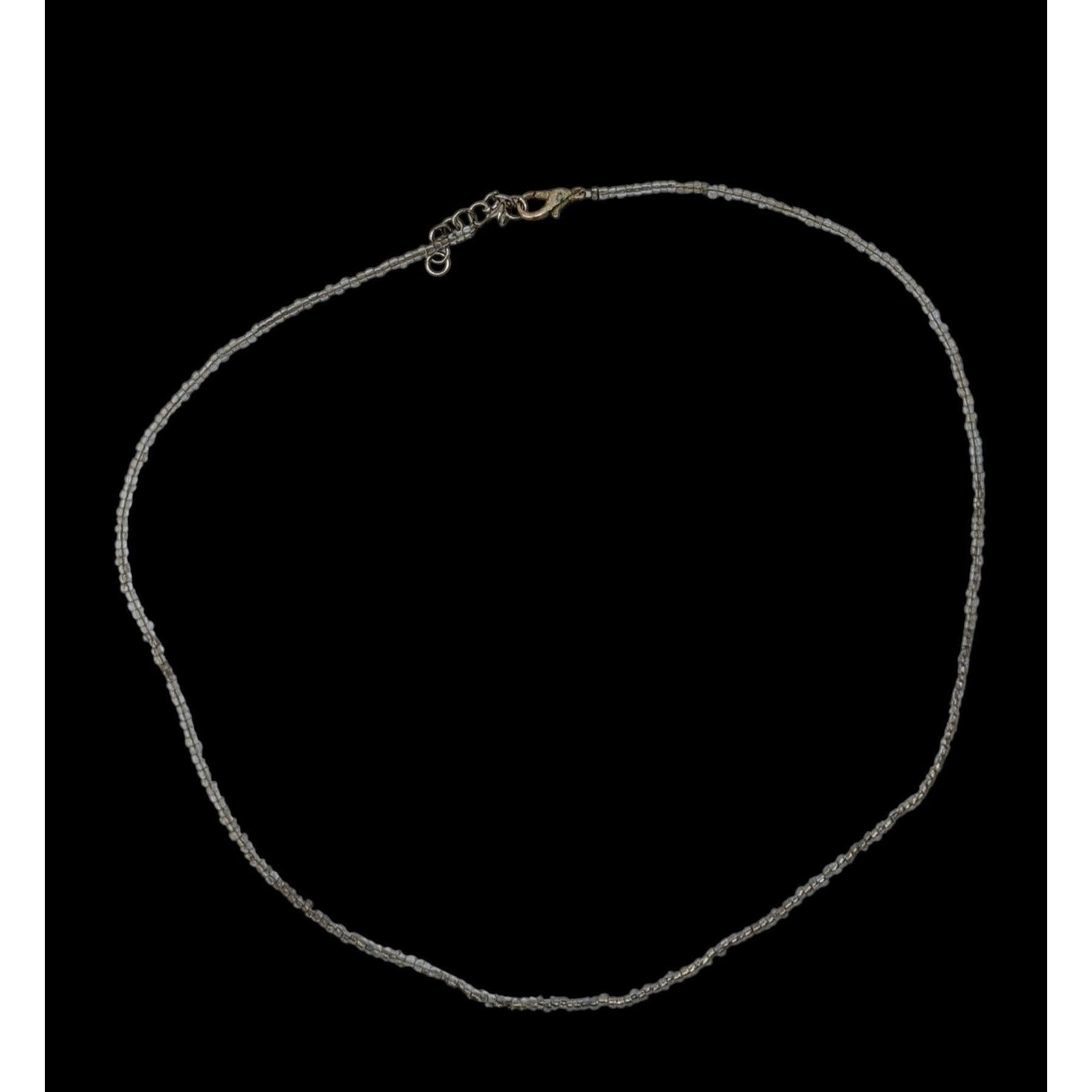 Handmade Simple Casual Handmade Silver-Tone Glass Beaded Necklace Size ONE SIZE - 1 Thumbnail