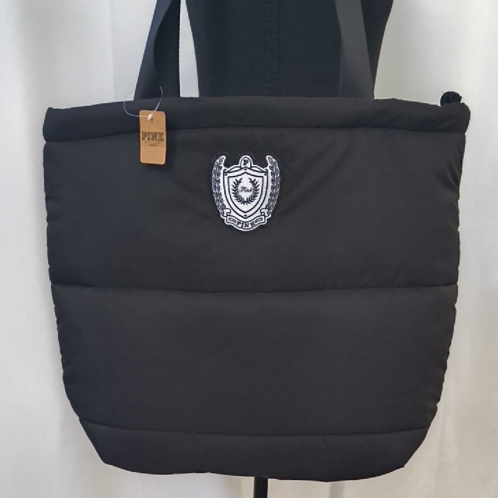 Victoria's Secret New With Tags Pink Black Quilted Tote Bag Size ONE SIZE - 2 Thumbnail