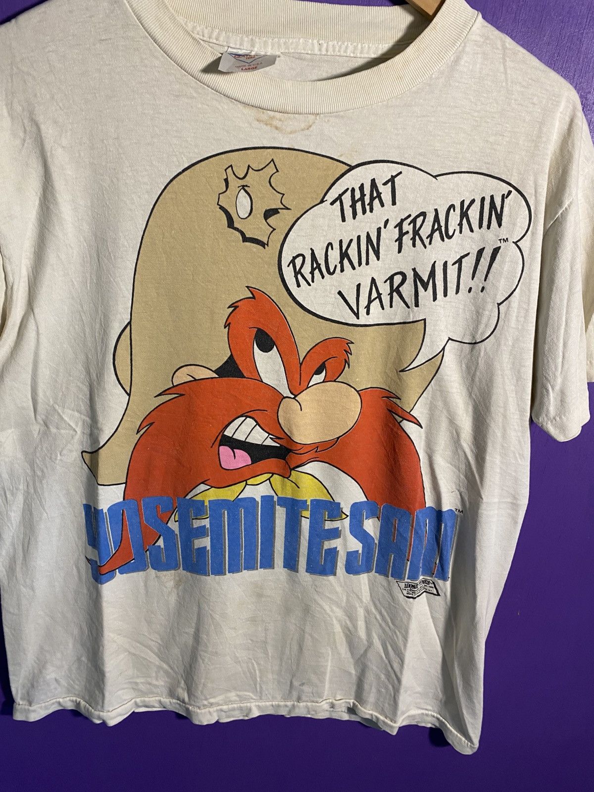 Vintage Vintage 90s Looney tunes Yosemite Sam t-shirt Size US L / EU 52-54 / 3 - 3 Thumbnail