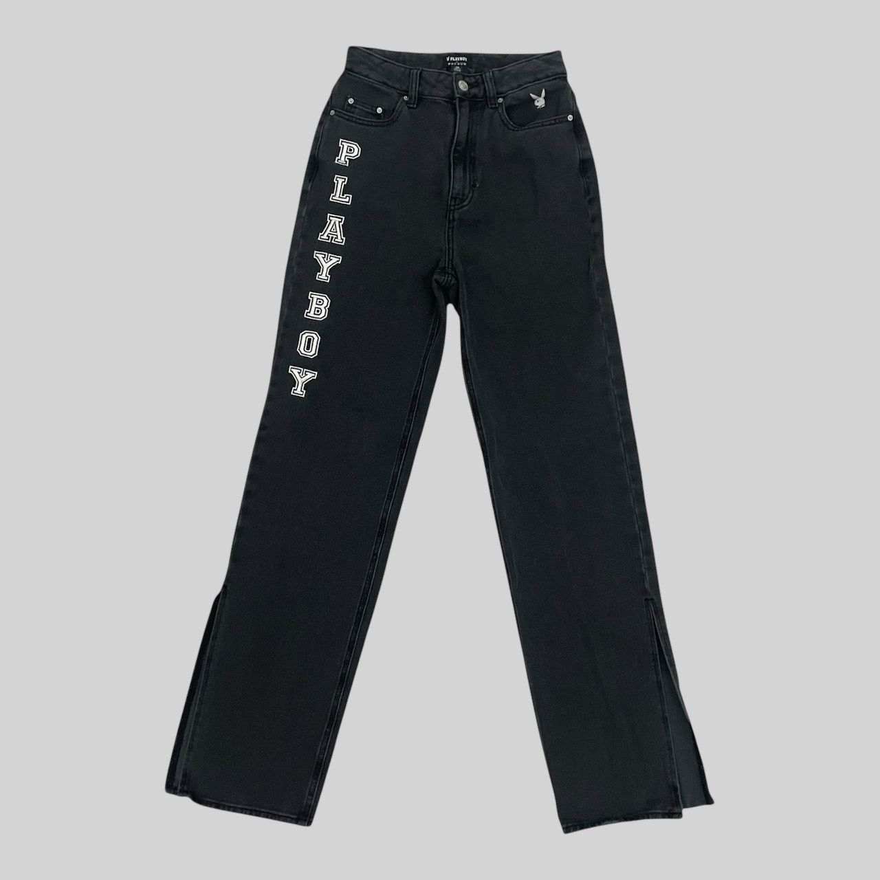 Playboy Playboy by PacSun Embroidered High Rise Wide Leg Jeans Size 25" / US 0 / IT 36 - 1 Thumbnail
