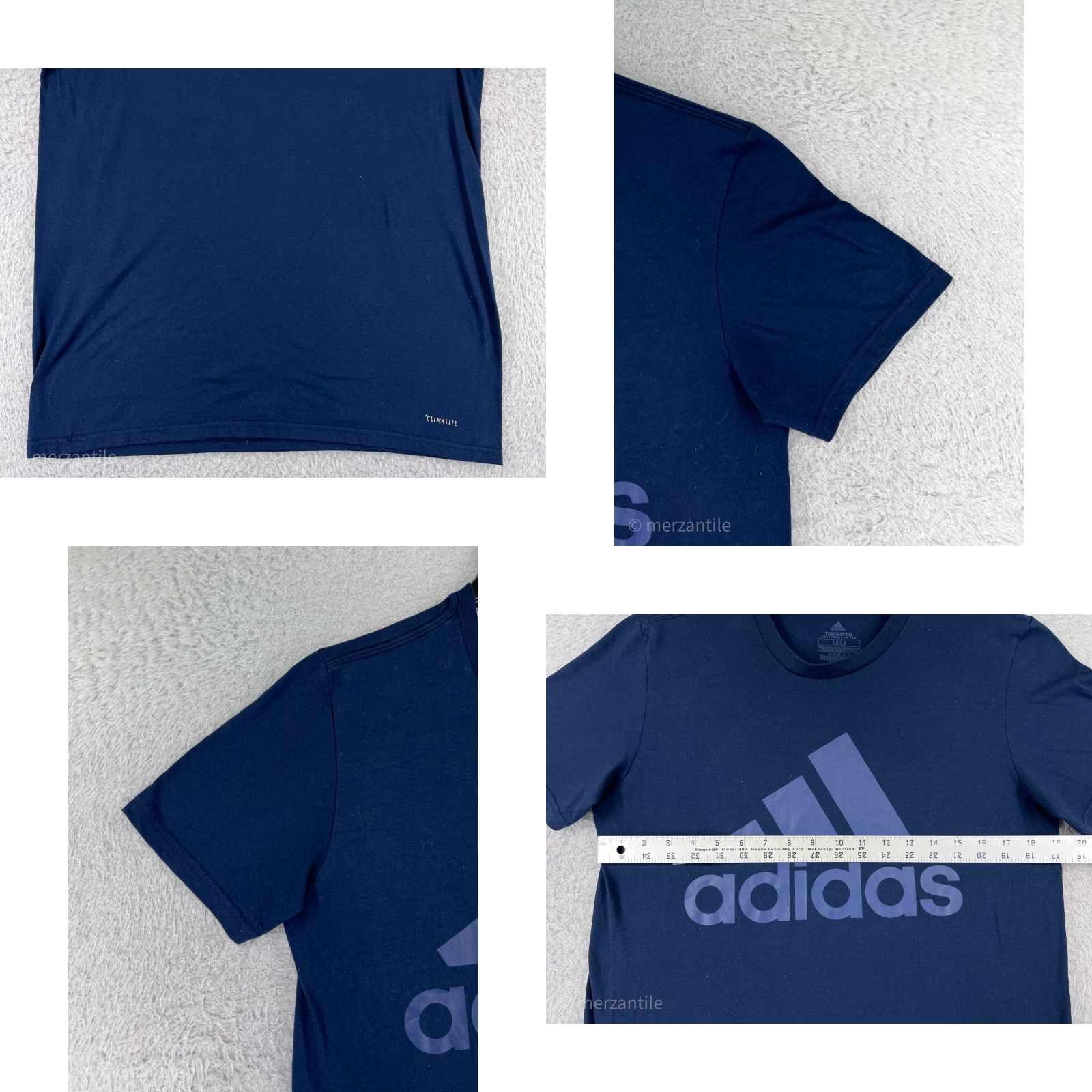 Adidas Adidas Shirt Men Medium Blue Short Sleeve Crew Neck Poly Blend Logo Size US M / EU 48-50 / 2 - 8 Thumbnail