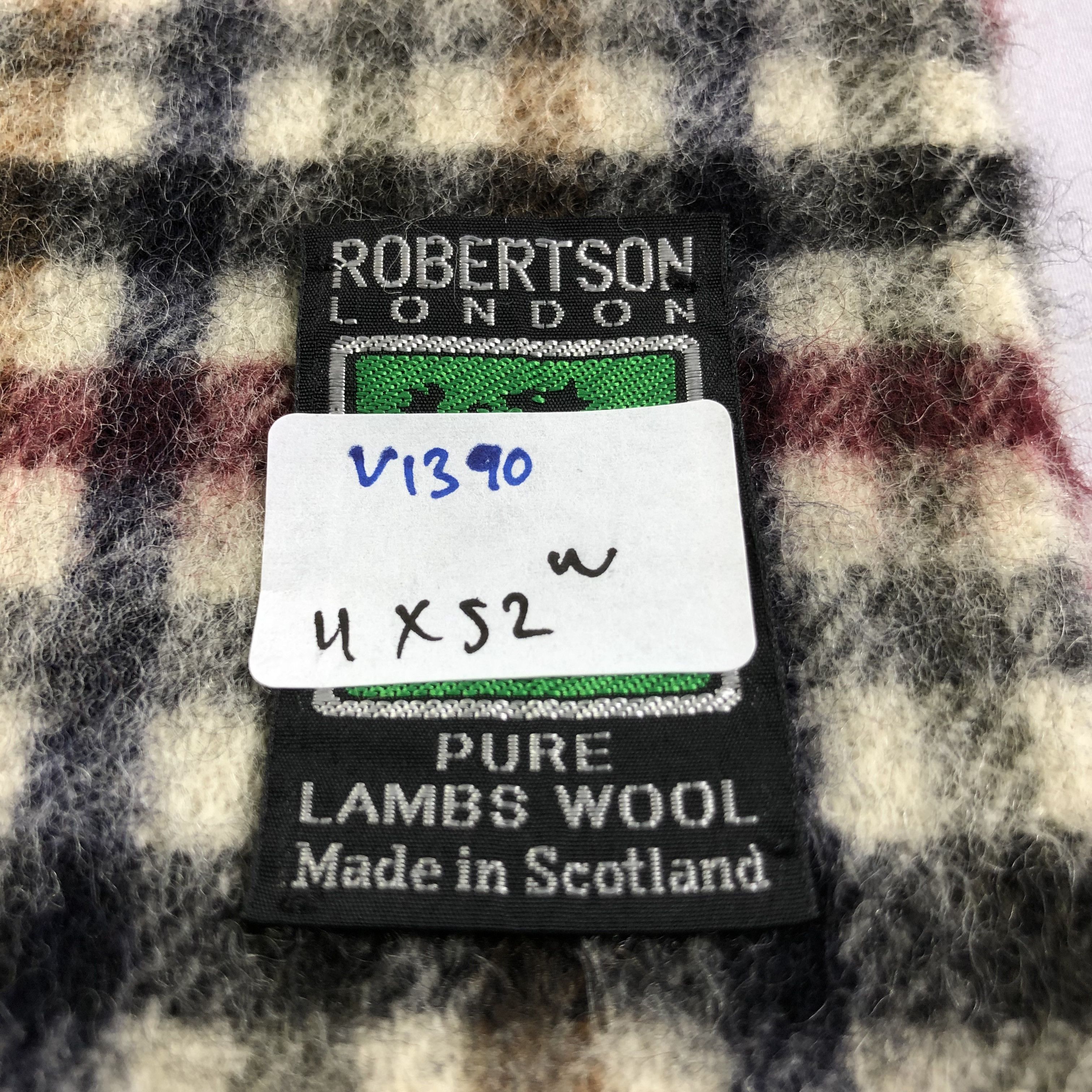 Vintage Robertson Gingham Wool Scarf Muffler V1390 Size ONE SIZE - 5 Thumbnail