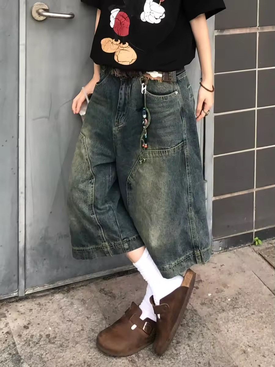 Japanese Brand × Jean Streetwear Wide Blue Jeans Size 32" / US 10 / IT 46 - 1 Thumbnail