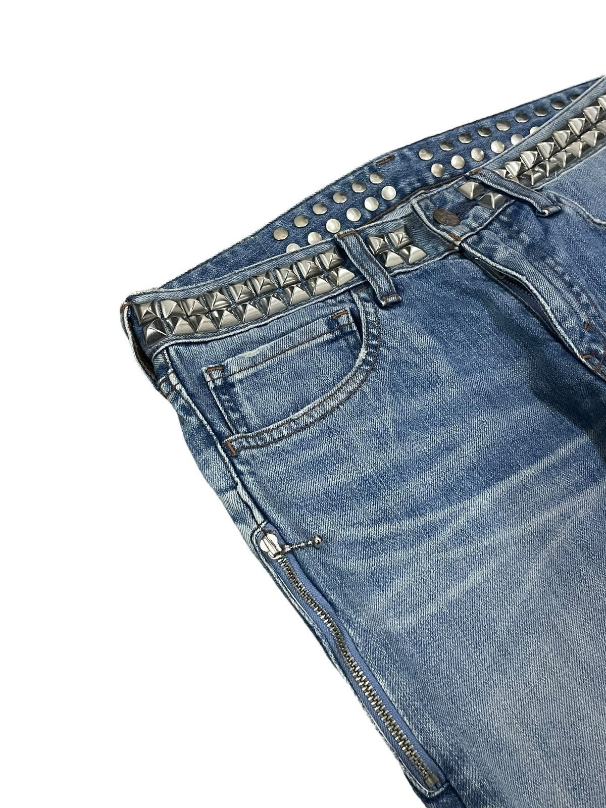 Levi's Vintage Levi’s Spiked Denim Distressed Punk Goth Style Jeans Size 29" - 4 Thumbnail
