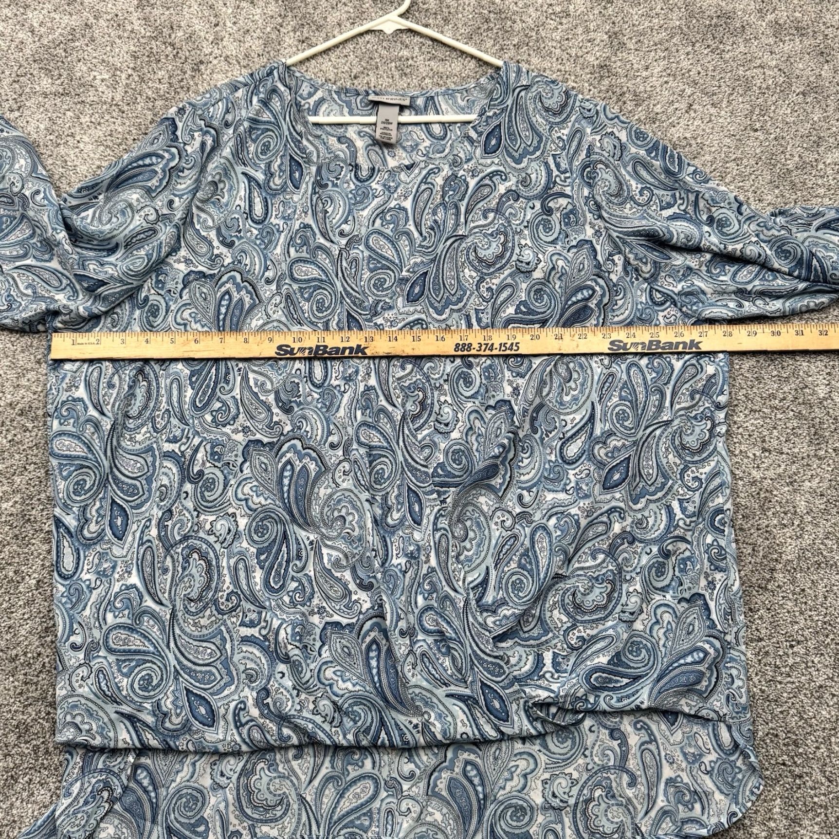 Vintage Catherines Blouse Womens 3X Plus Paisley Flowy Boho Tunic Lagenlook Grandmacore 2010s Size XXL / US 16-18 / IT 52-54 - 4 Thumbnail