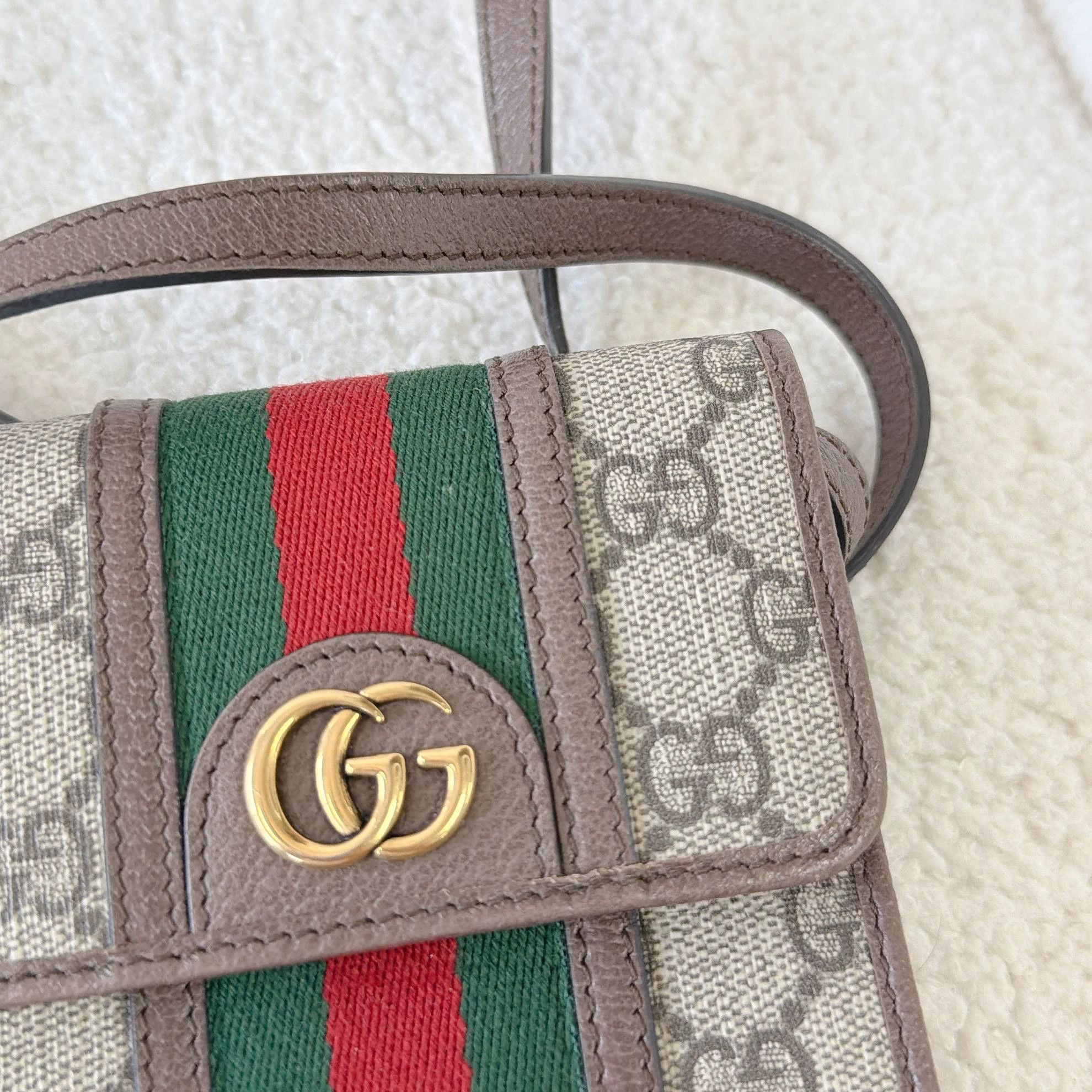 Gucci Gucci Ophidia GG Supreme Phone Crossbody Bag Size ONE SIZE - 6 Thumbnail