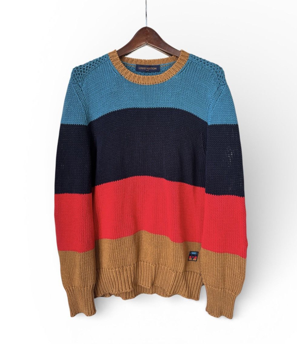 Louis Vuitton Louis Vuitton Graphic Stripe Chunky Knit Sweater Size US L / EU 52-54 / 3 - 1 Thumbnail