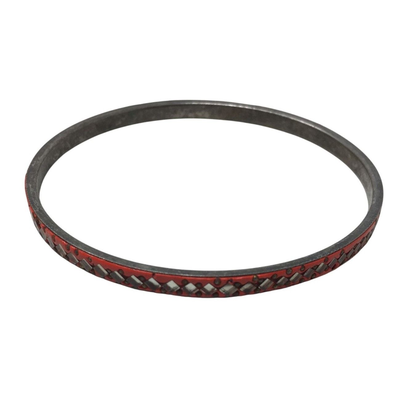 Other Women's Orange & Silver Tone Bangle Bracelet Size ONE SIZE - 1 Thumbnail