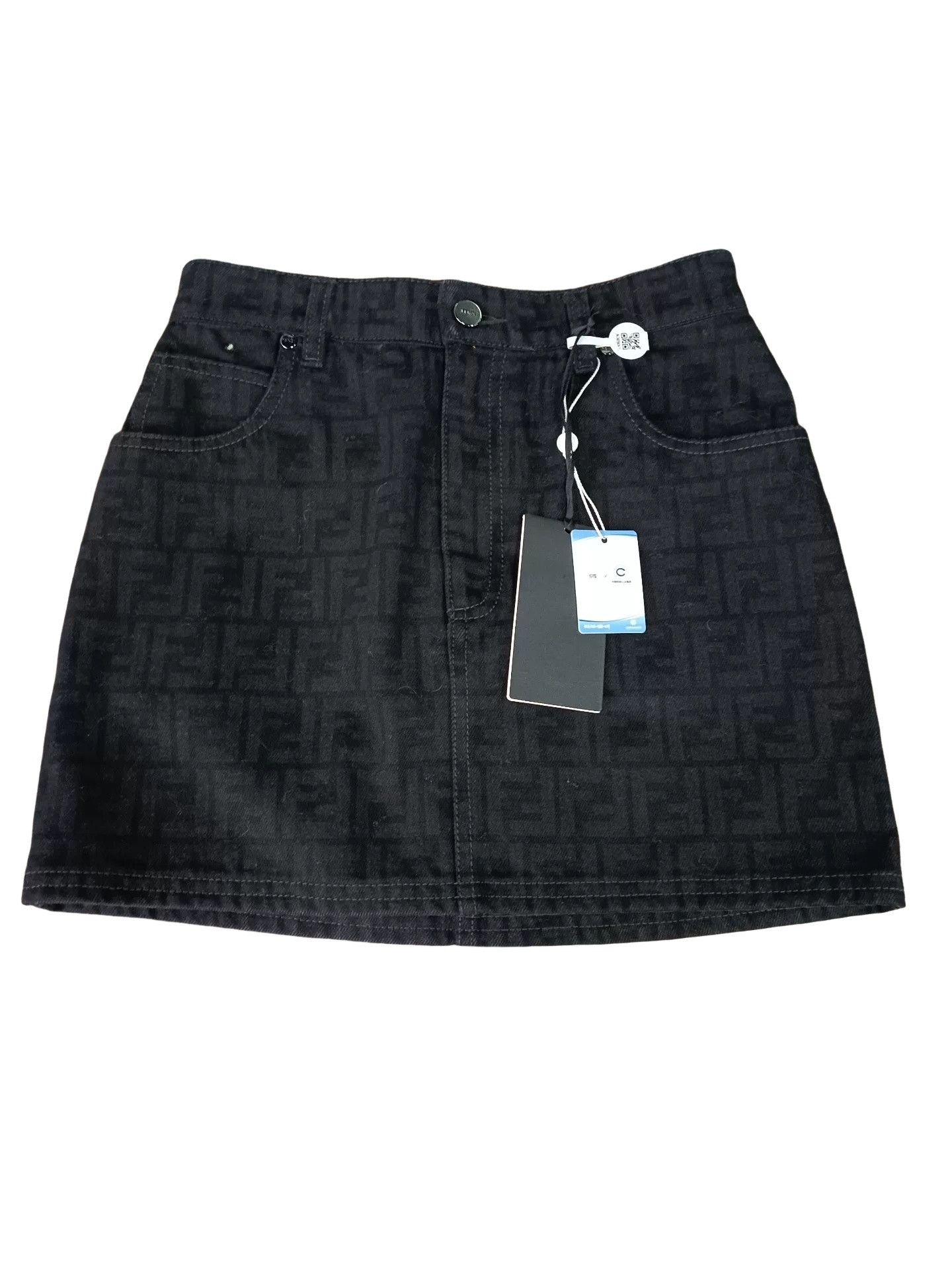 Fendi Fendi Monogram Denim Mini Skirt IT 38 Size 26" / US 2 / IT 38 - 1 Thumbnail