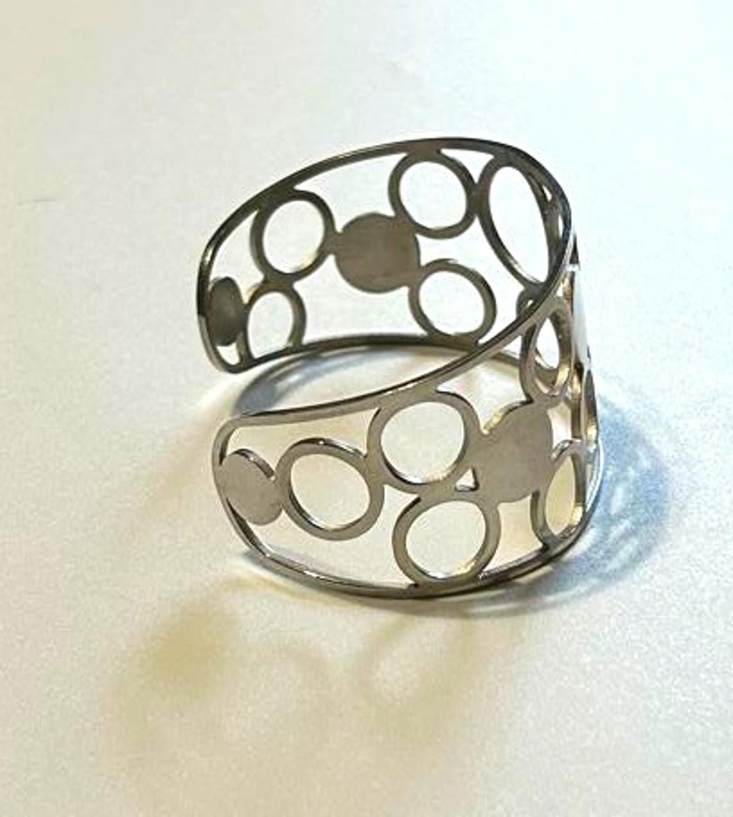 Designer Chisel Stainless Steel Cuff ⚪ Geometric Statement Bracelet Size ONE SIZE - 3 Thumbnail