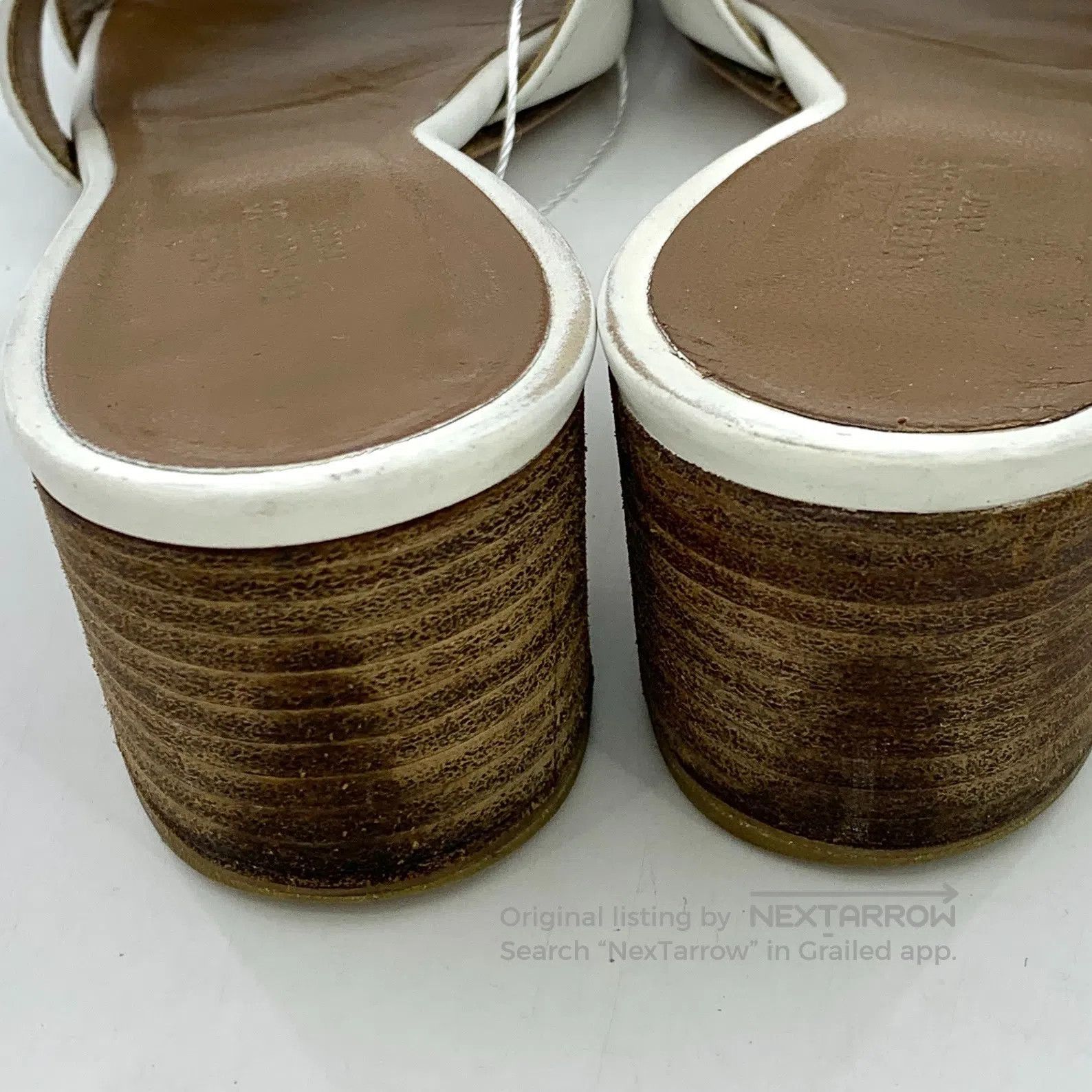 Hermes Hermes White H-shaped thick high-heeled sandals| Size US 6.5 / IT 36.5 - 9 Thumbnail